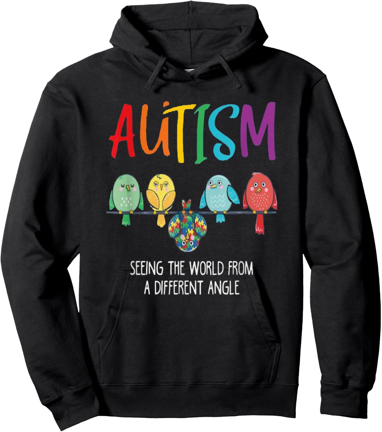 Autism Awareness Cute Owl Color Puzzles autism kids Hoodie - Hoodie | Black
