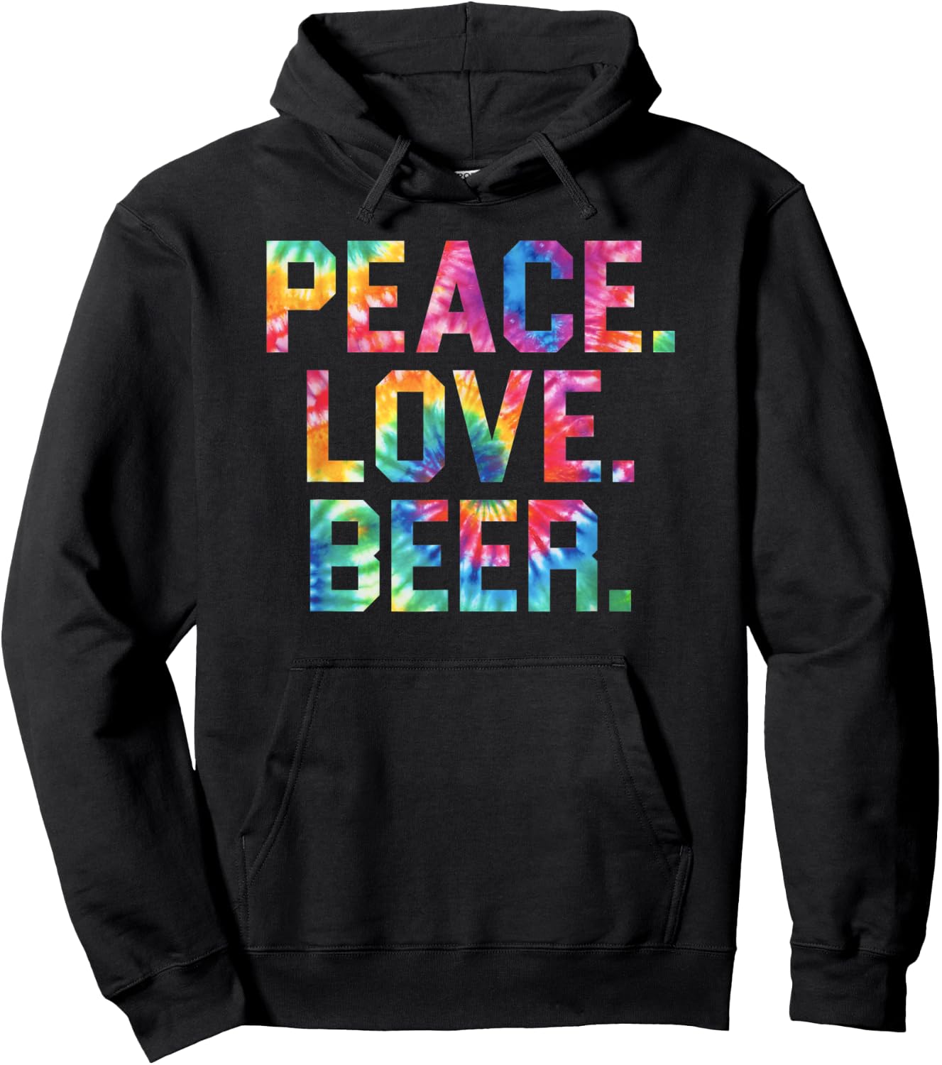 Peace Love Beer Shirt Gift Beer Drinkers Hoodie - Hoodie | Black