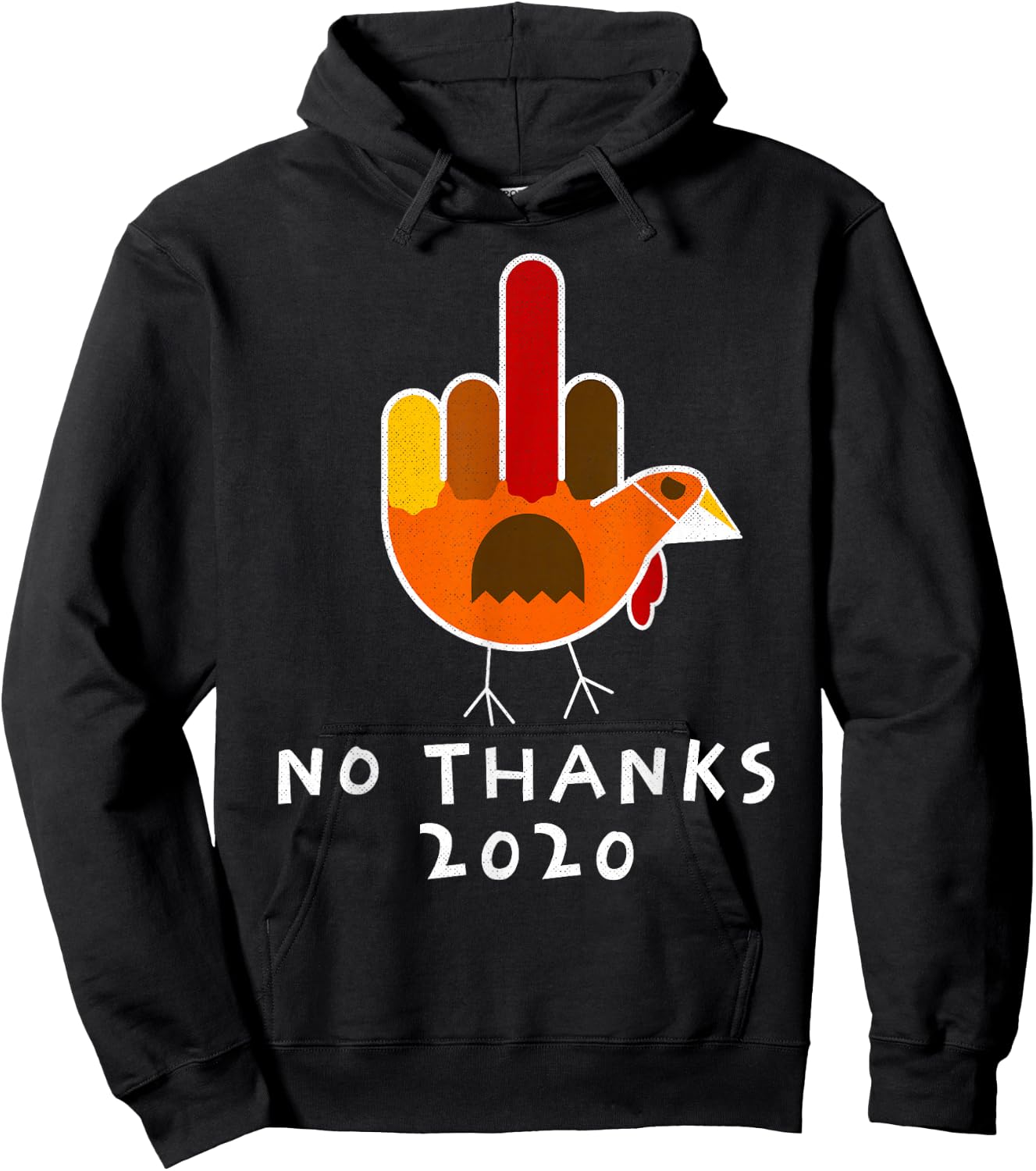 Thanksgiving 2020 Turkey No Thanks Grumpy Halloween Funny Hoodie - Hoodie | Black