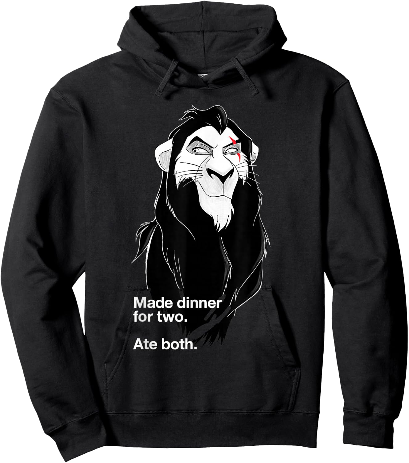 Disney Villains Scar Made Dinner For Two Ate Both Hoodie - Hoodie | Black