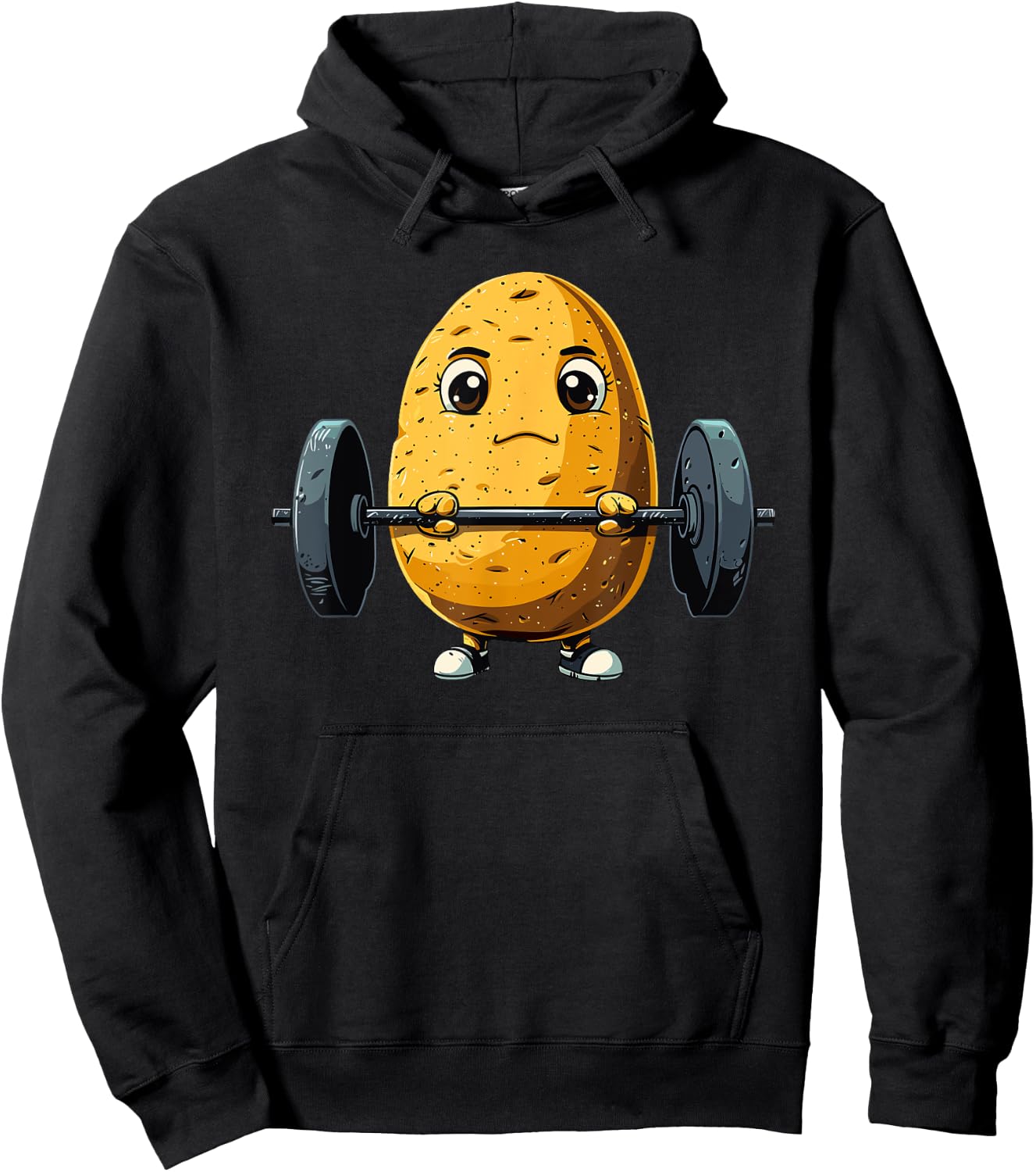 Potato Weightlifting Barbell Workout Potatoes Weightlifter Hoodie - Hoodie | Black