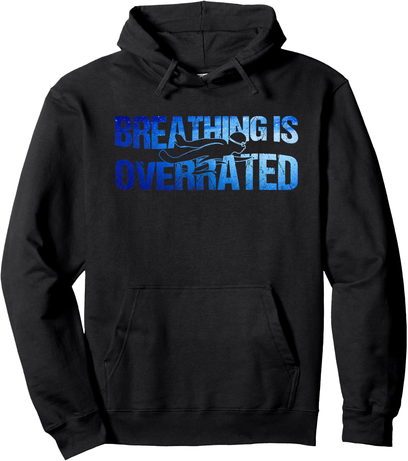 Breathing Is Overrated Swim Swimmer Hoodie - Hoodie | Black