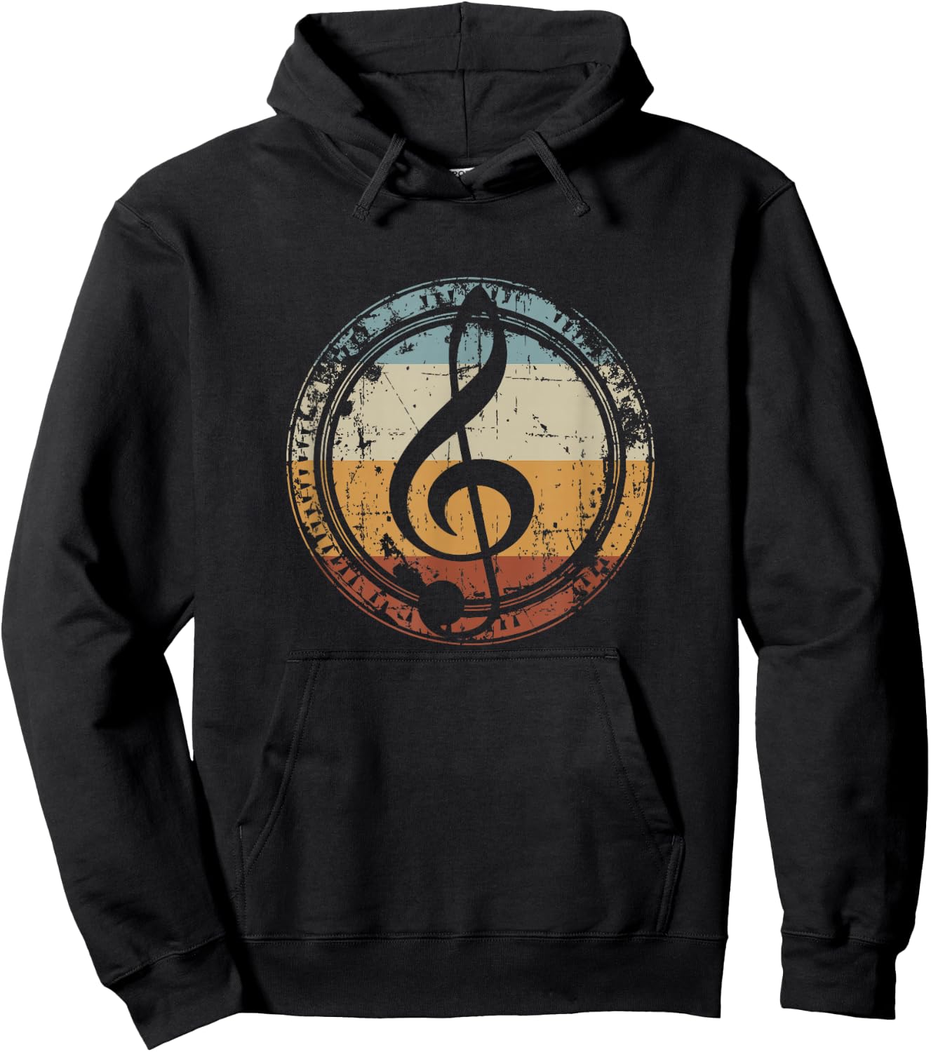 Treble Clef Treble Clef for Musicians Teachers Vintage Hoodie - Hoodie | Black