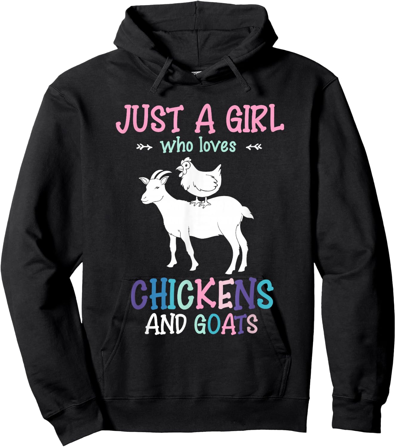 Farm Animals Farmer Farmer Chickens Goats Girls Hoodie - Hoodie | Black