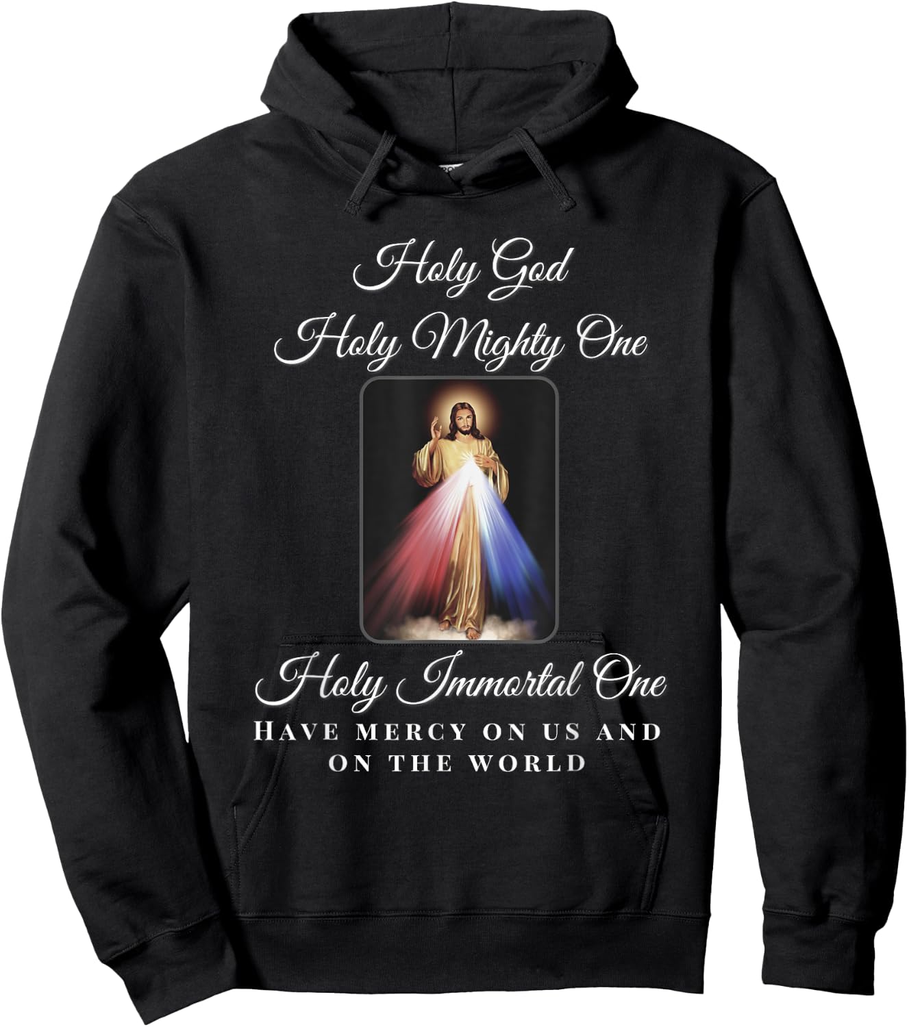 Divine Mercy Holy God Holy Mighty One Prayer Catholic Hoodie - Hoodie | Black