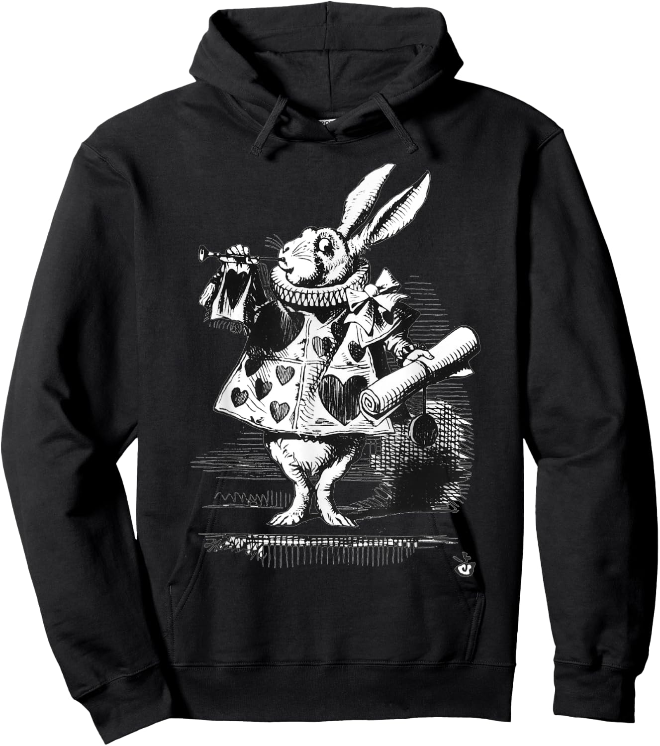 Easy Costume | Alice In Wonderland - White Rabbit Hoodie - Hoodie | Black