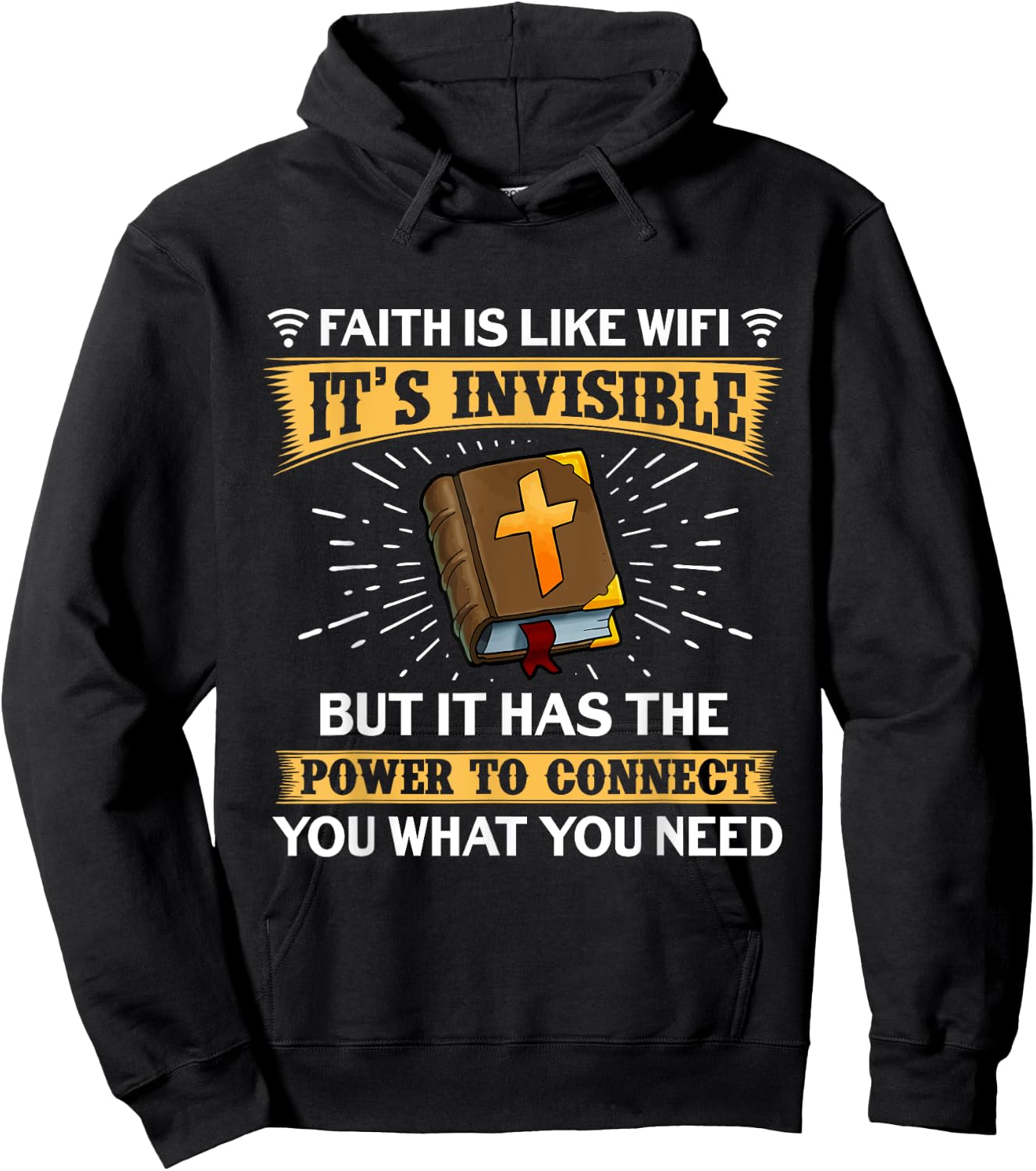 Faith Is Like Wifi - Funny Christian Saying Pastoral Hoodie - Hoodie | Black