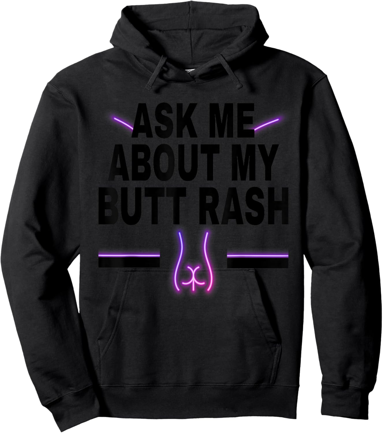 Ask Me About My Butt Rash Embarrassing Bachelor Party Hoodie - Hoodie | Black