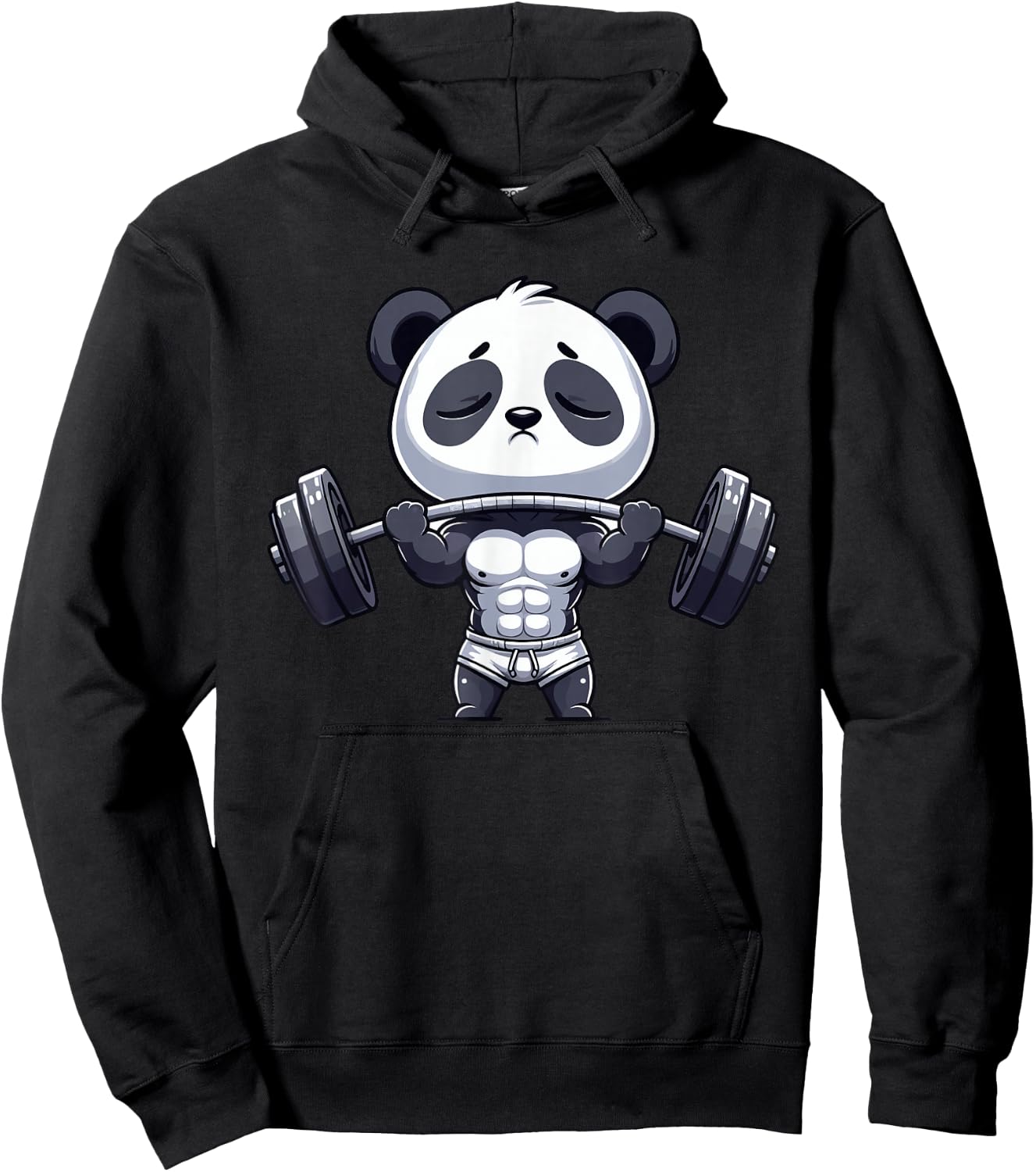 Weightlifting Panda Fitness Gym Workout Bodybuilder Panda Hoodie - Hoodie | Black