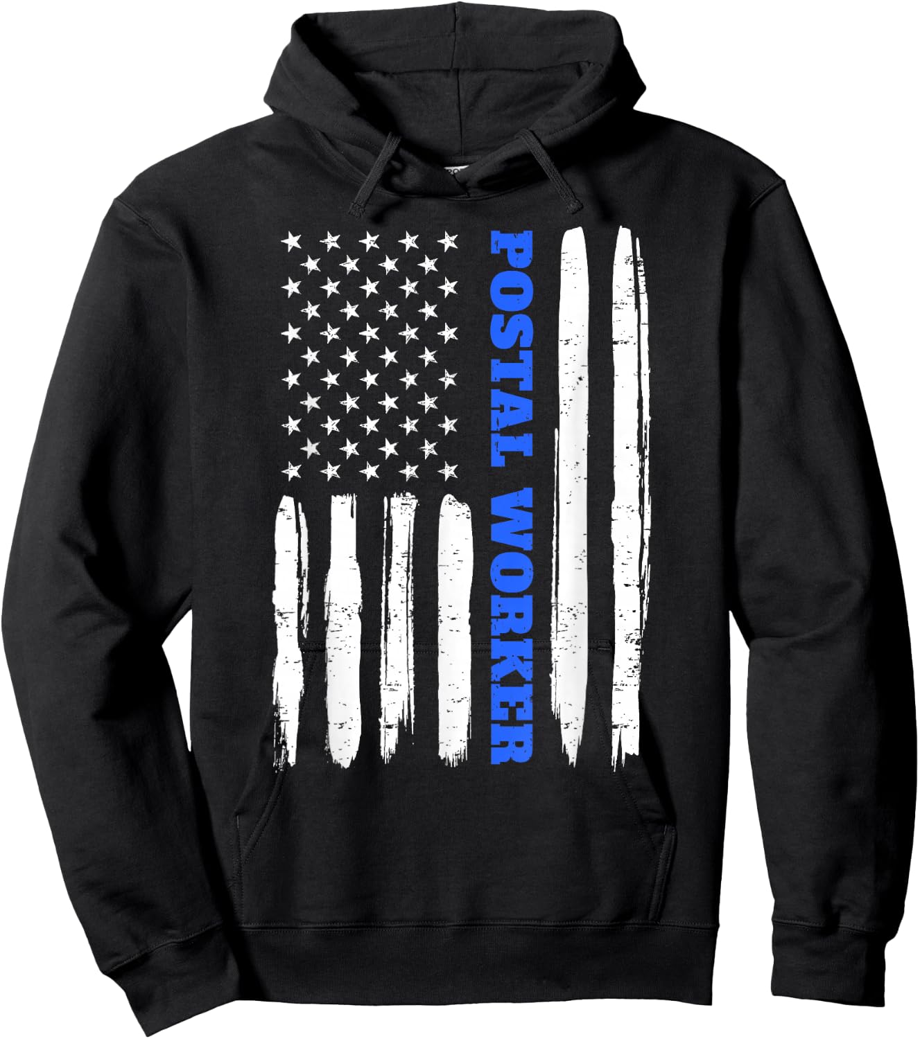 Patriotic Postal Worker American Flag Stars Stripes Postman Hoodie - Hoodie | Black