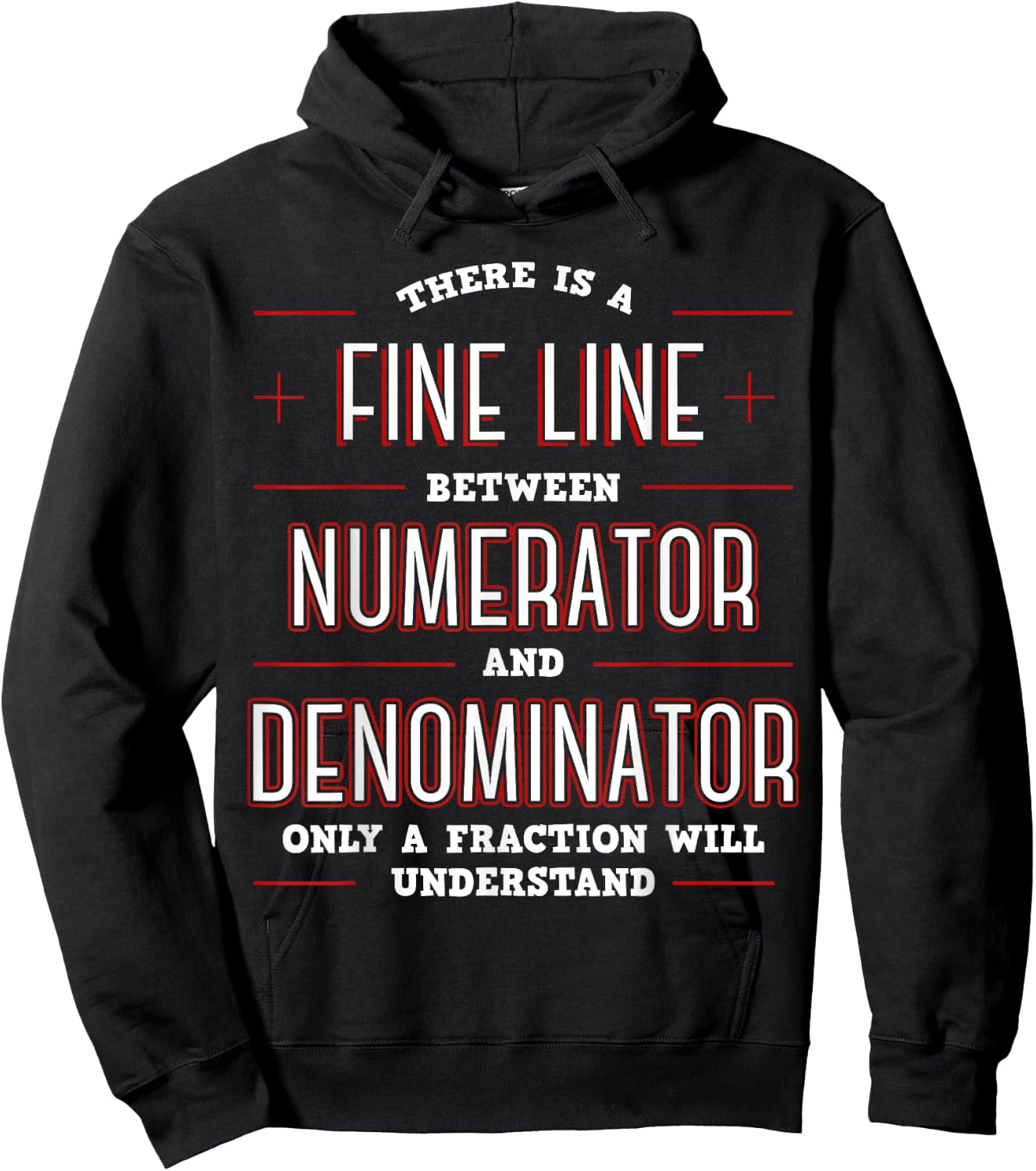 Cool Math Apparel Black Math Algebraic Fractions Number Ratios Integers Division Hoodie - Hoodie | Black