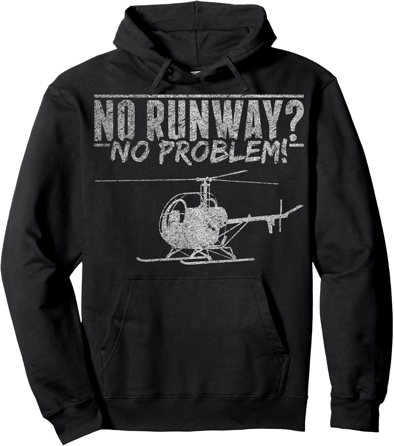 Helicopter Lover Helicopter Mechanic No Runway No Problem Hoodie - Hoodie | Black