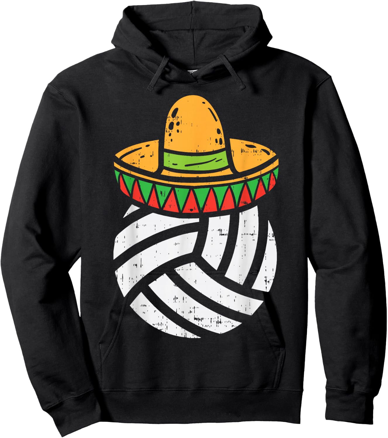Volleyball Sombrero Cinco De Mayo Fiesta Sport Mexican Hoodie - Hoodie | Black