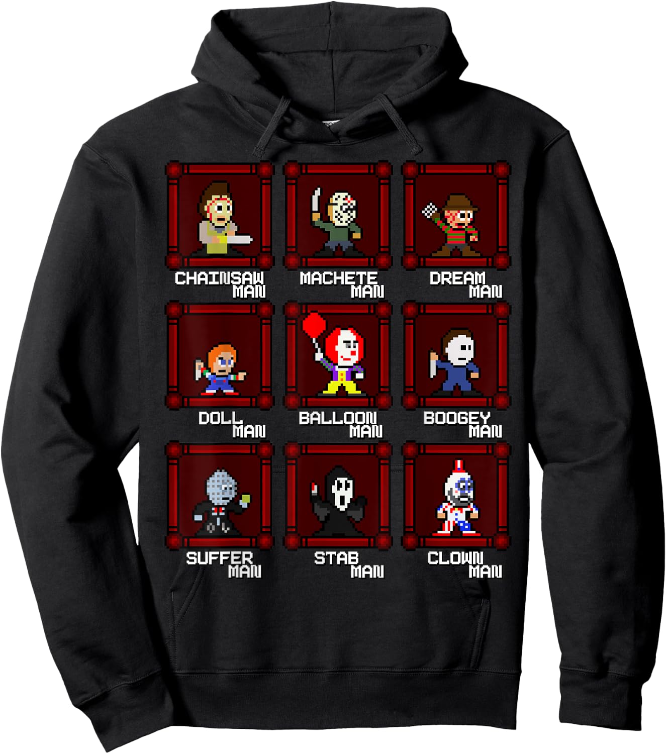 Choose Your Slasher 8-Bit Retro Horror Game Hoodie - Hoodie | Black