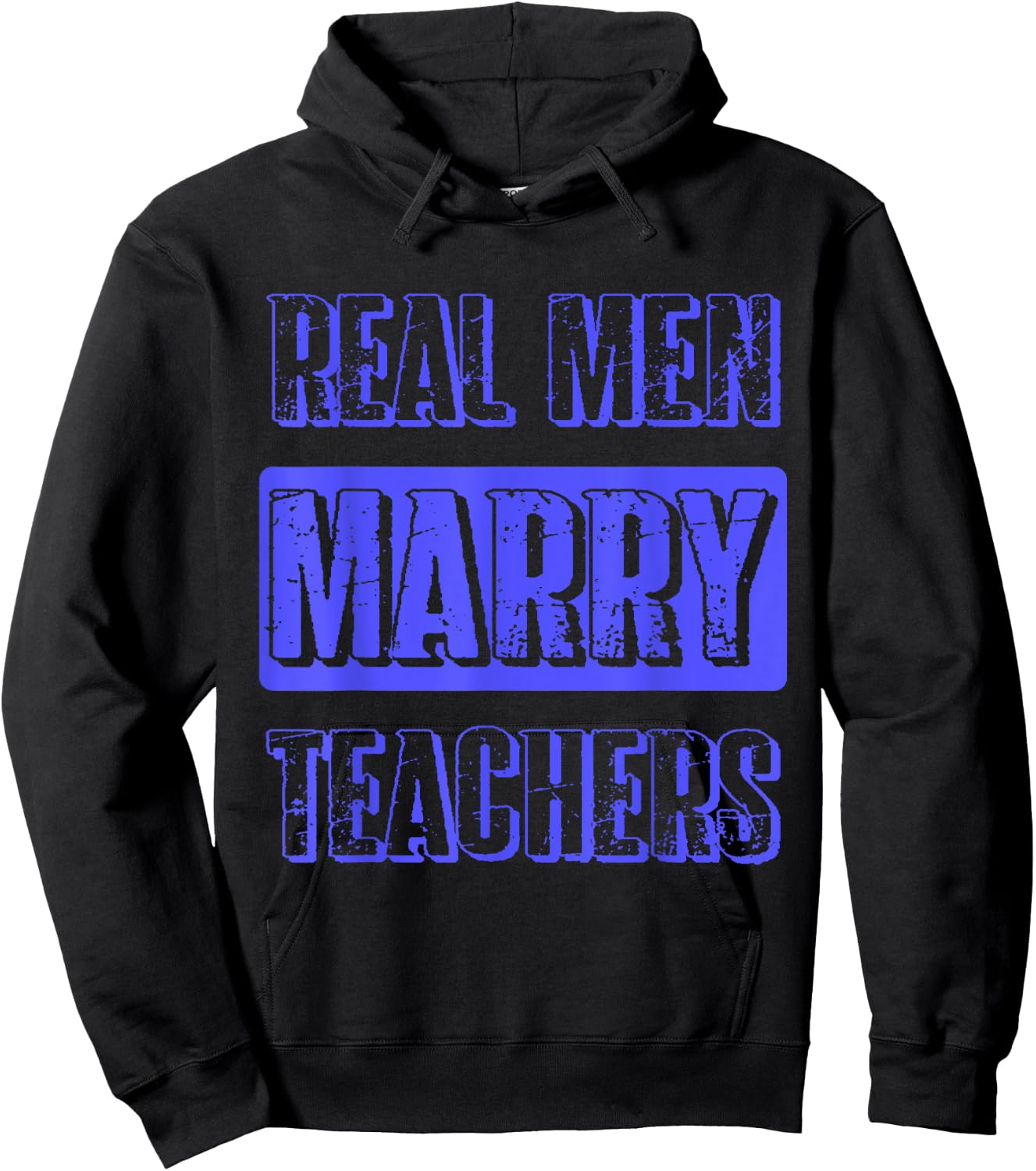 Real Men Marry Teachers Funny Teacher Husband Gift Hoodie - Hoodie | Black