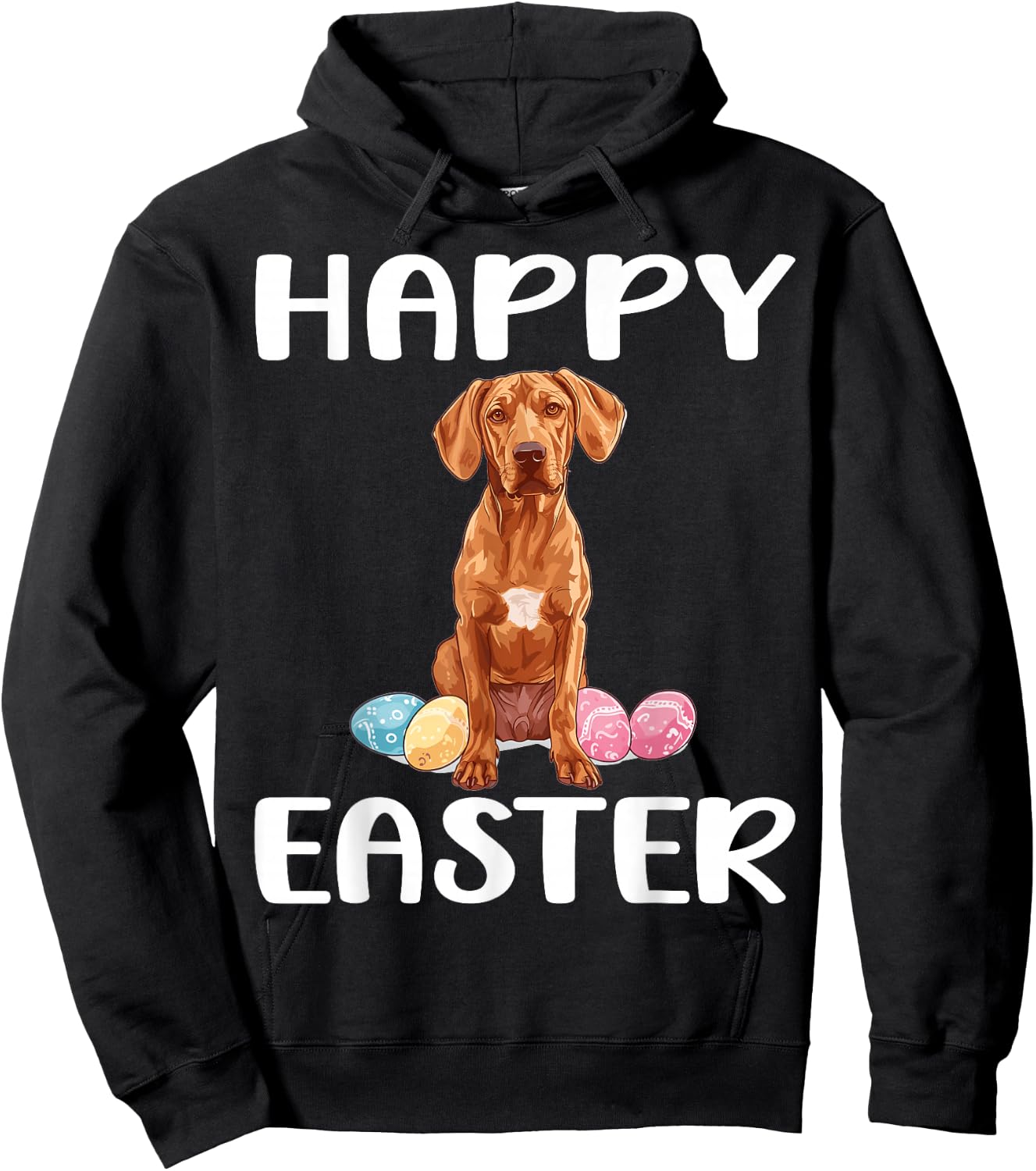 Rhodesian Ridgeback Dog Breed Happy Easter Men Women Kids Hoodie - Hoodie | Black