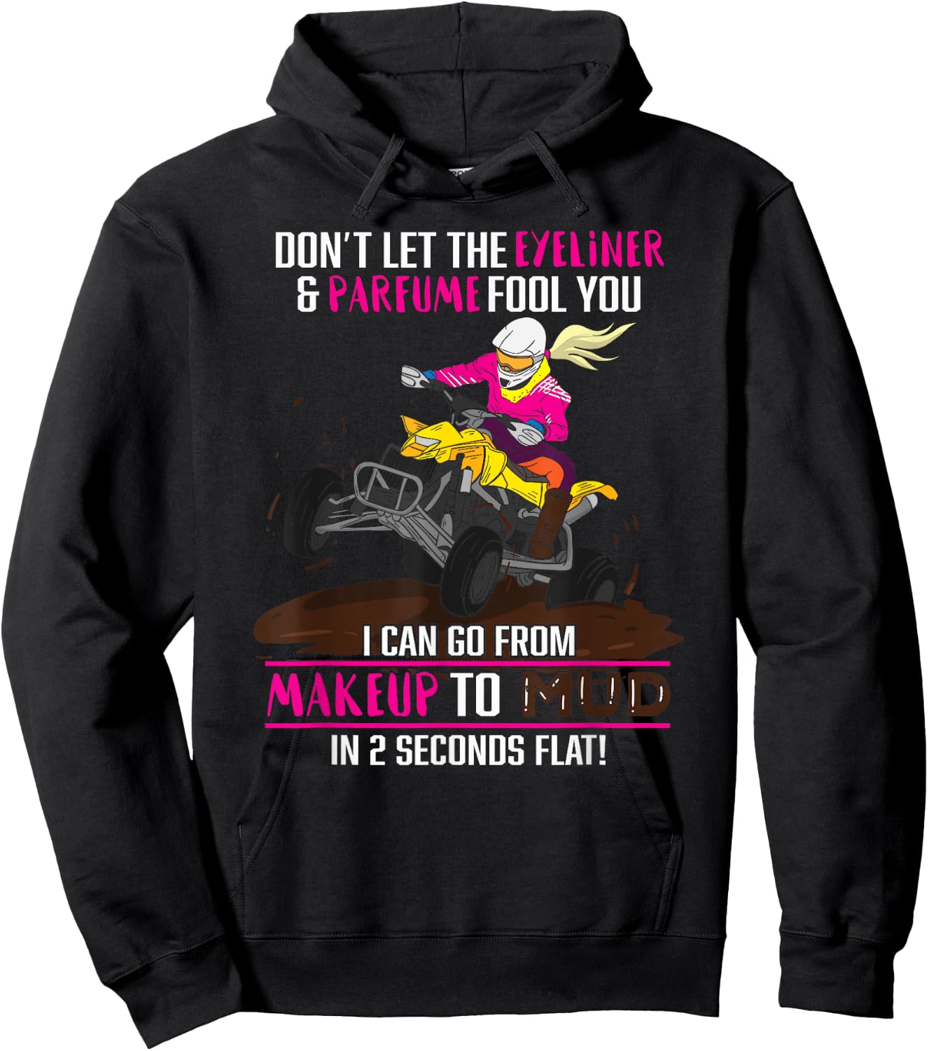 Quad Bike Gift ATV Quad Biker Funny Offroad Hoodie - Hoodie | Black