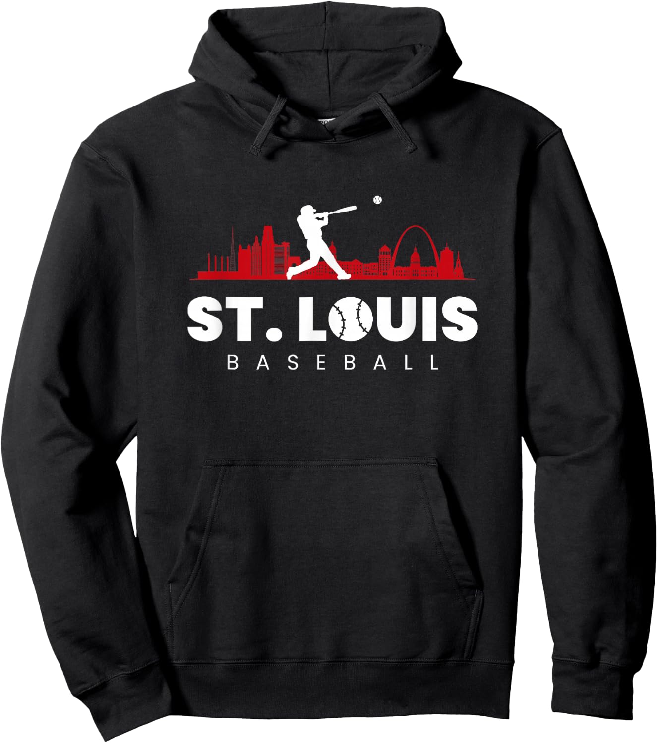 St Louis Baseball Vintage Minimalist Retro Baseball Lover Hoodie - Hoodie | Black