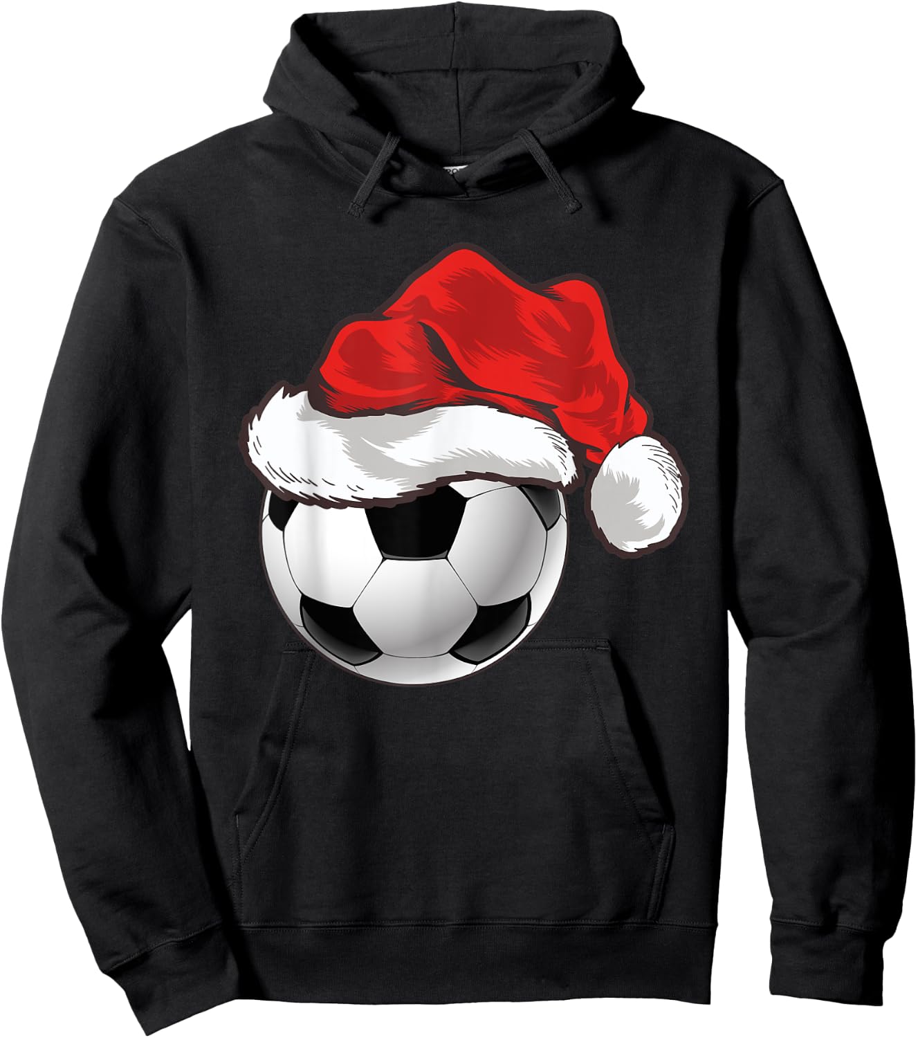 Football Player Xmas Gift Santa Hat Soccer Ball Christmas Hoodie - Hoodie | Black