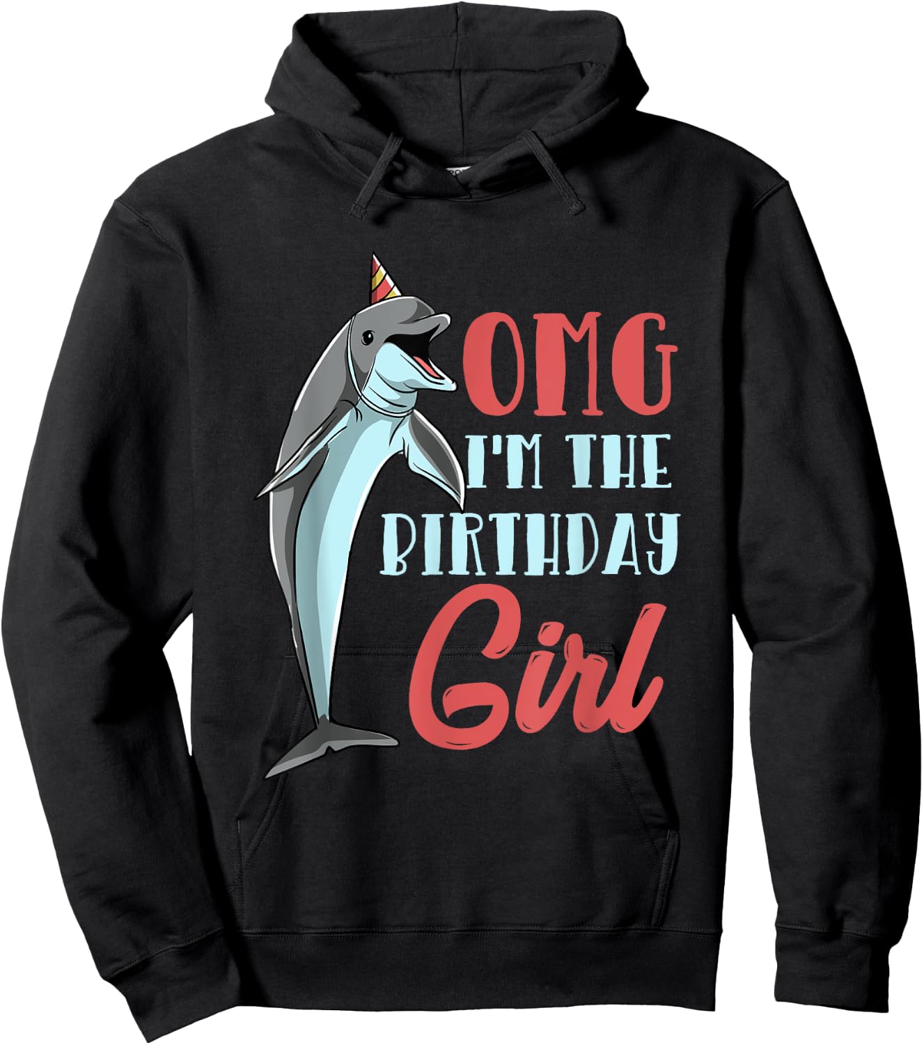 Dolphin Birthday Women Cute Dolphin Girl Hoodie - Hoodie | Black