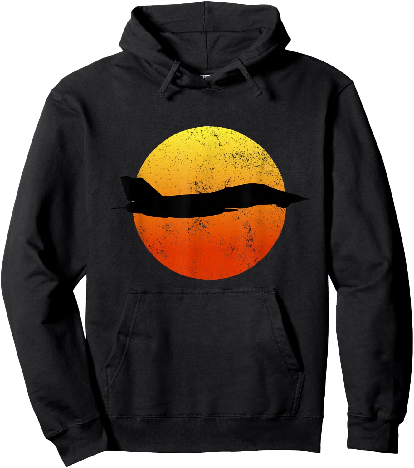 F-14 Tomcat Silhouette Retro Sunset Military Jet Flying F14 Hoodie - Hoodie | Black
