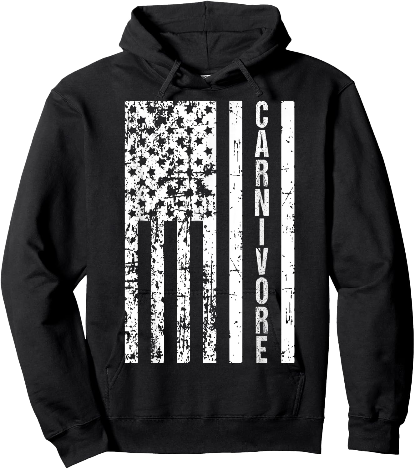 American Flag Carnivore Diet Meat Eater Hoodie - Hoodie | Black