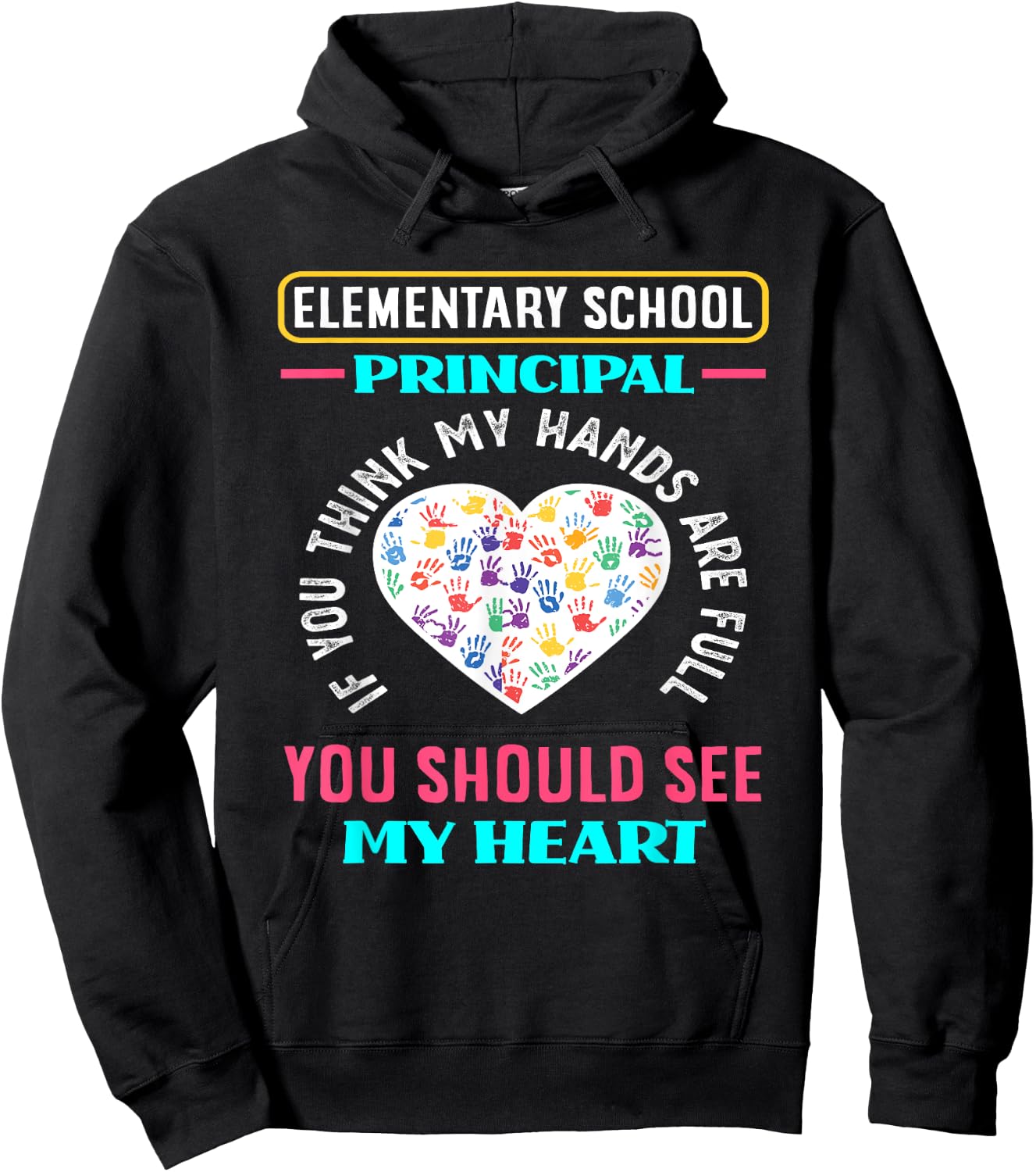 Elementary School Principal Hands School Funny Principal Hoodie - Hoodie | Black