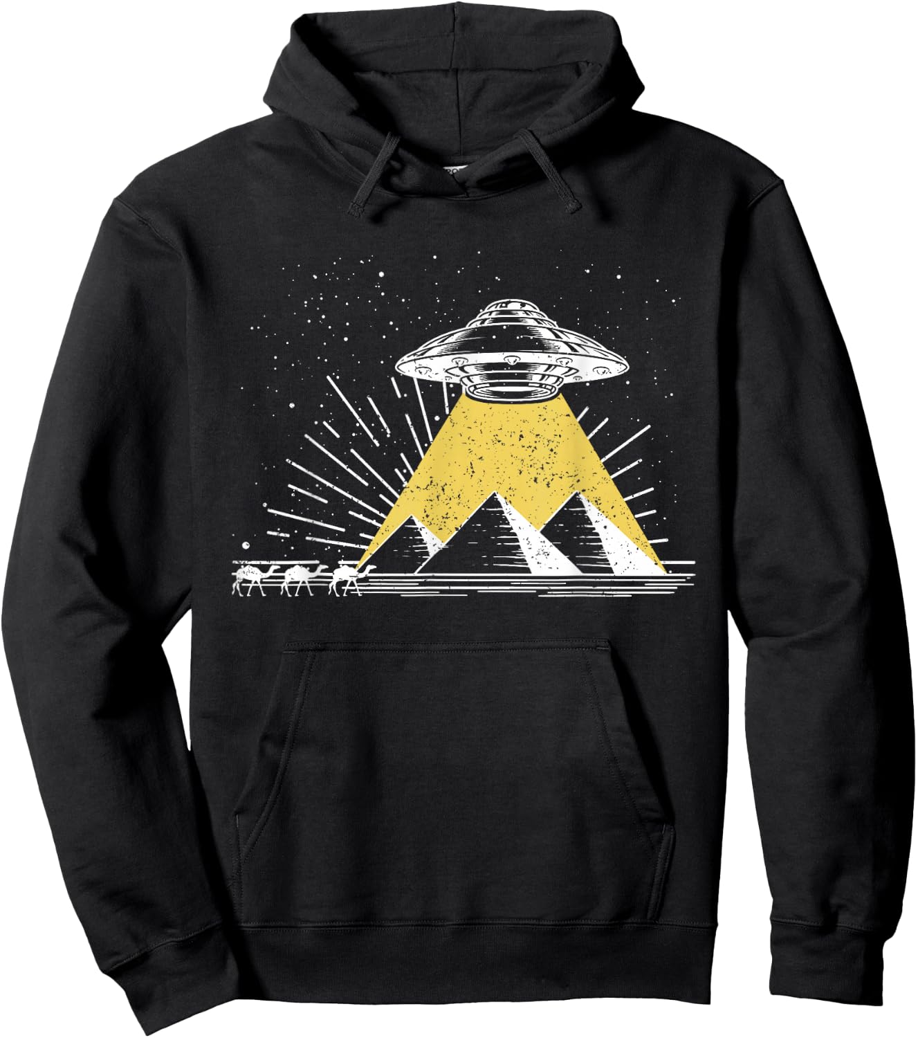 Science Fiction Universe Space Egypt Pyramids UFO Hoodie - Hoodie | Black