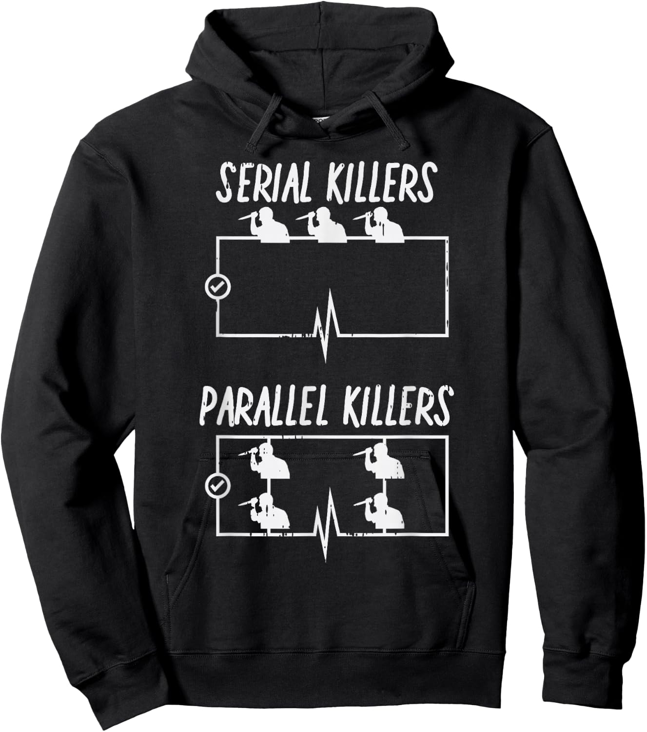 Serial Parallel Killer Funny Electrical Pun Electrician Gift Hoodie - Hoodie | Black