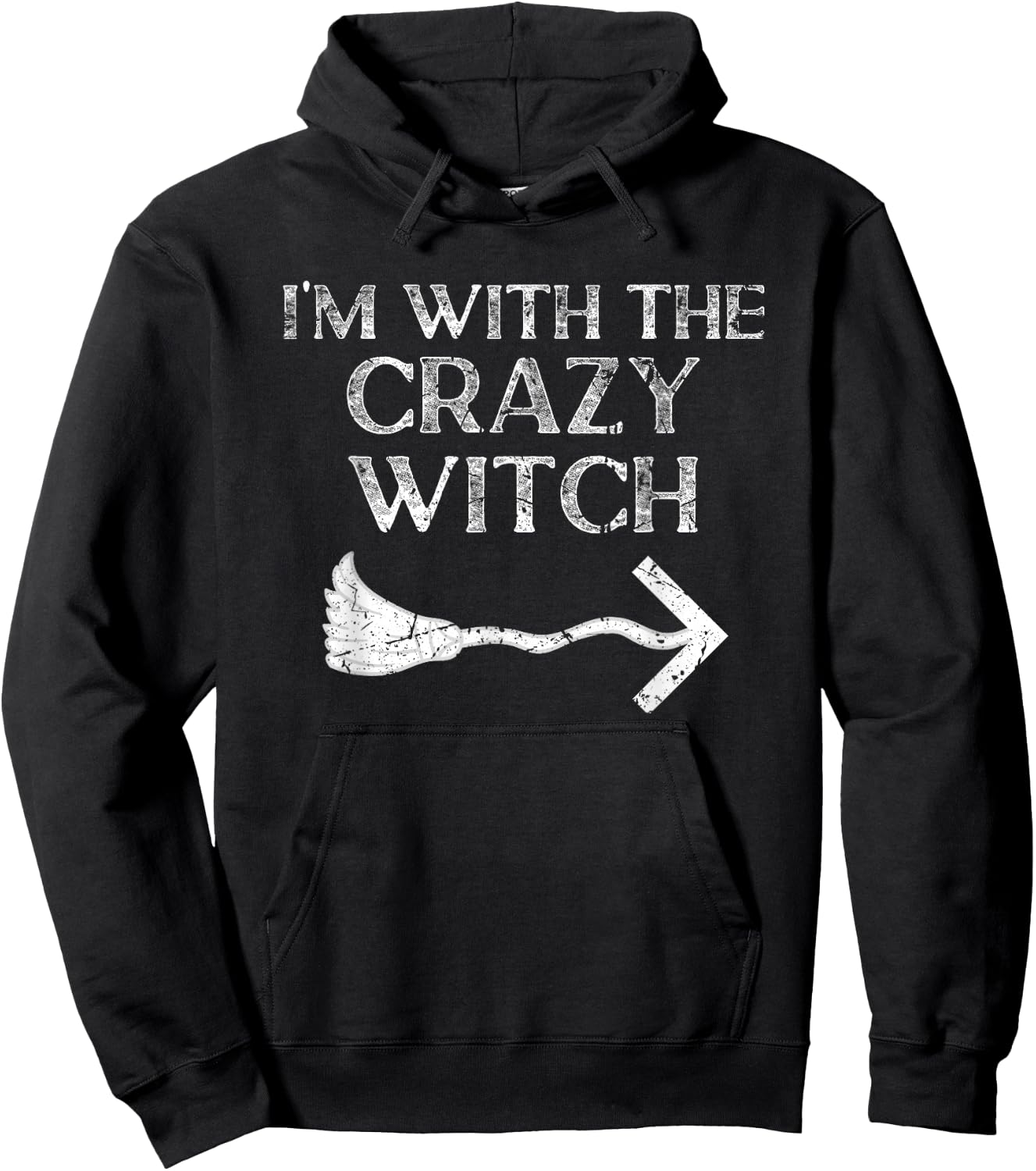 Im With The Witch Halloween Couple Costume For Husband Hoodie - Hoodie | Black