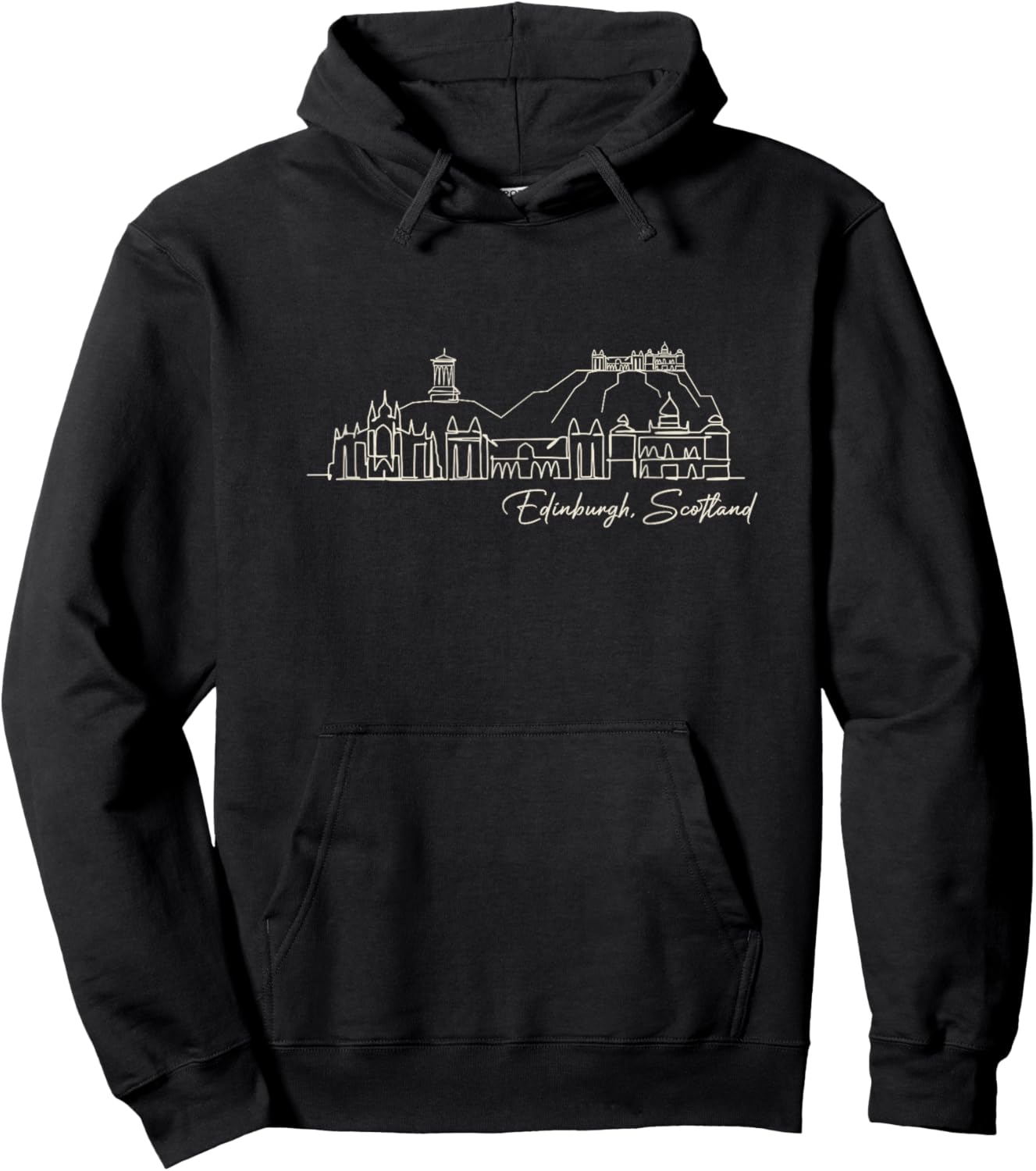 Signature Edinburgh City Skyline - Scotland Souvenir Hoodie - Hoodie | Black