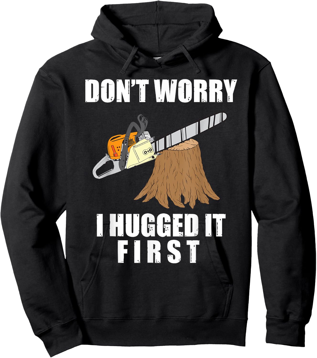 Funny Lumberjack Chainsaw Logging Arborist Gift Men Women Small Hoodie - Hoodie | Black