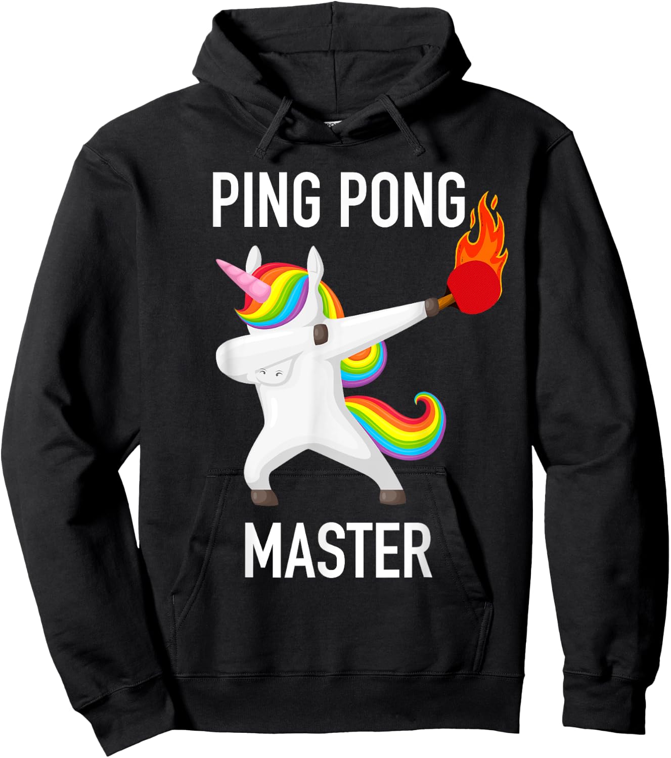 Ping Pong Master Dabbing Unicorn Funny Pingpong Player Gift Hoodie - Hoodie | Black
