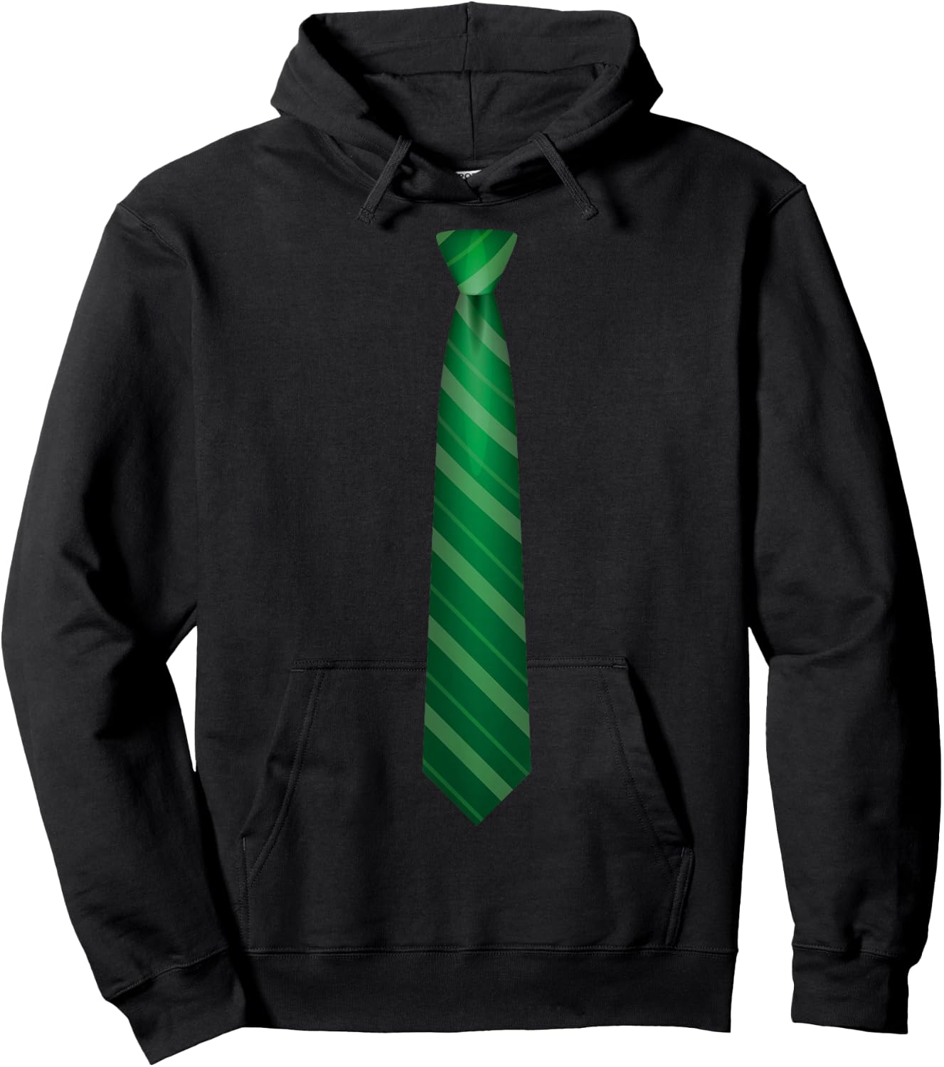 Green Tie, Necktie Funny Dress Graphic Hoodie - Hoodie | Black