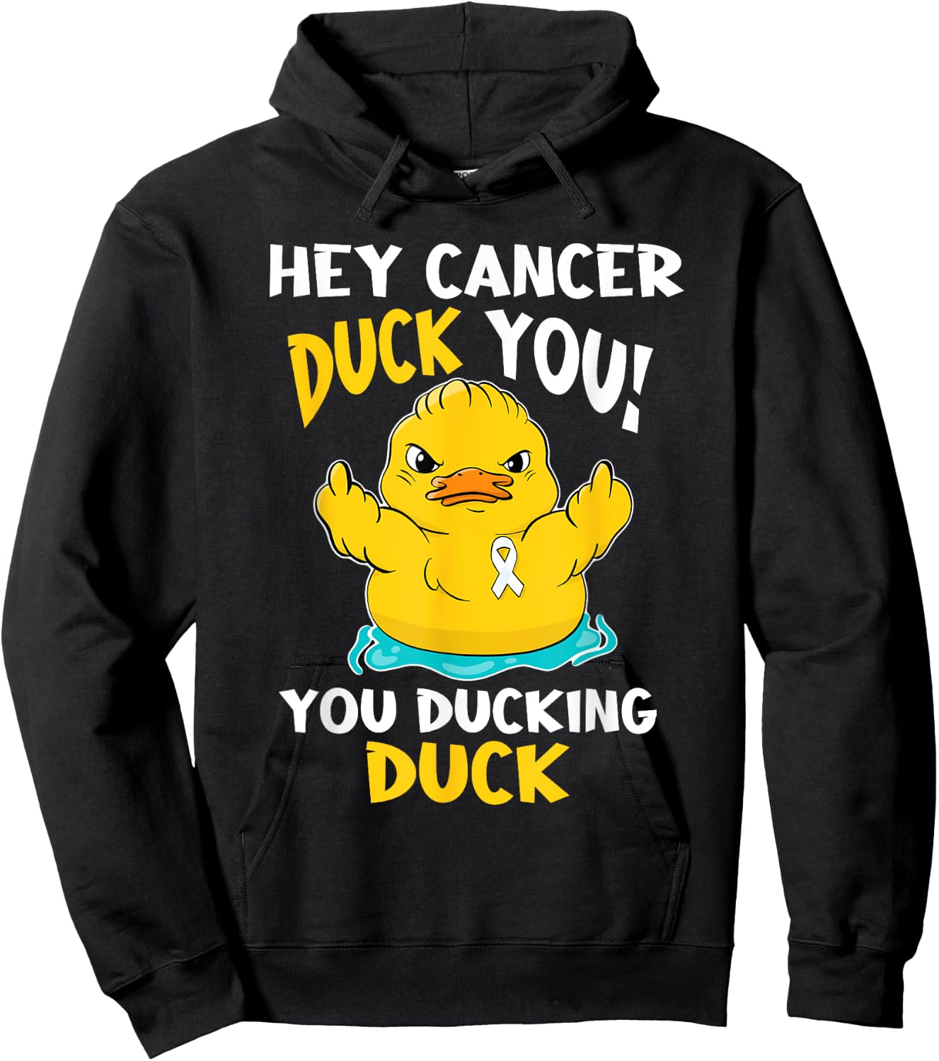 Lung Cancer Warrior Duck Design Together Hoodie - Hoodie | Black