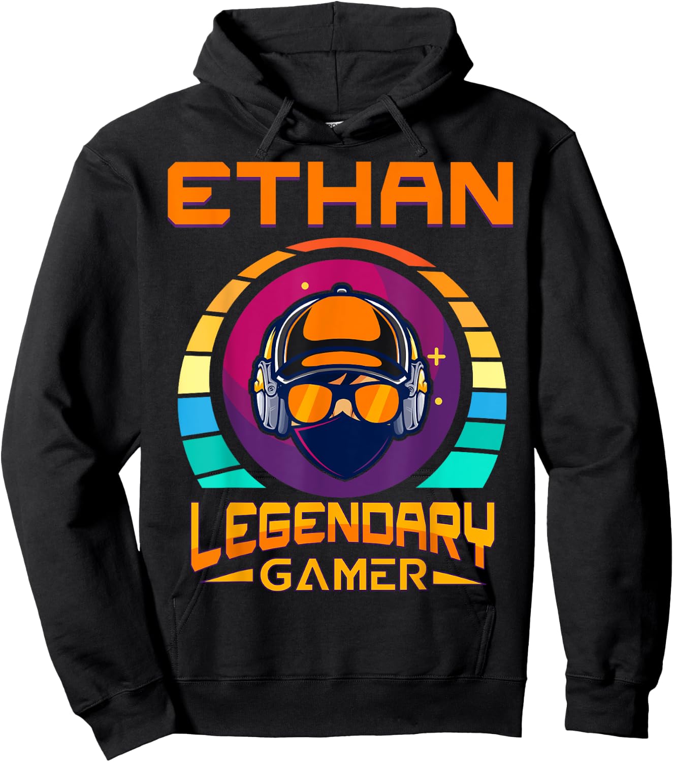 Ethan Legendary Gamer - Personalised Name Gift Hoodie - Hoodie | Black