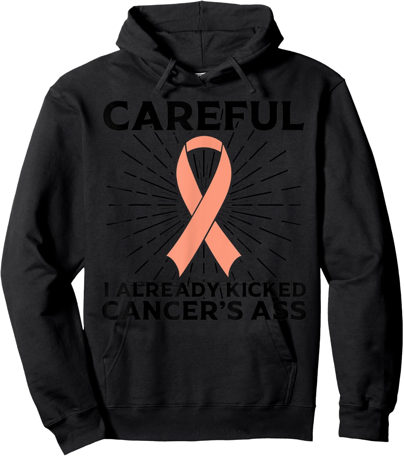 Funny Uterine Cancer Awareness Gift Mom Survivors Hoodie - Hoodie | Black