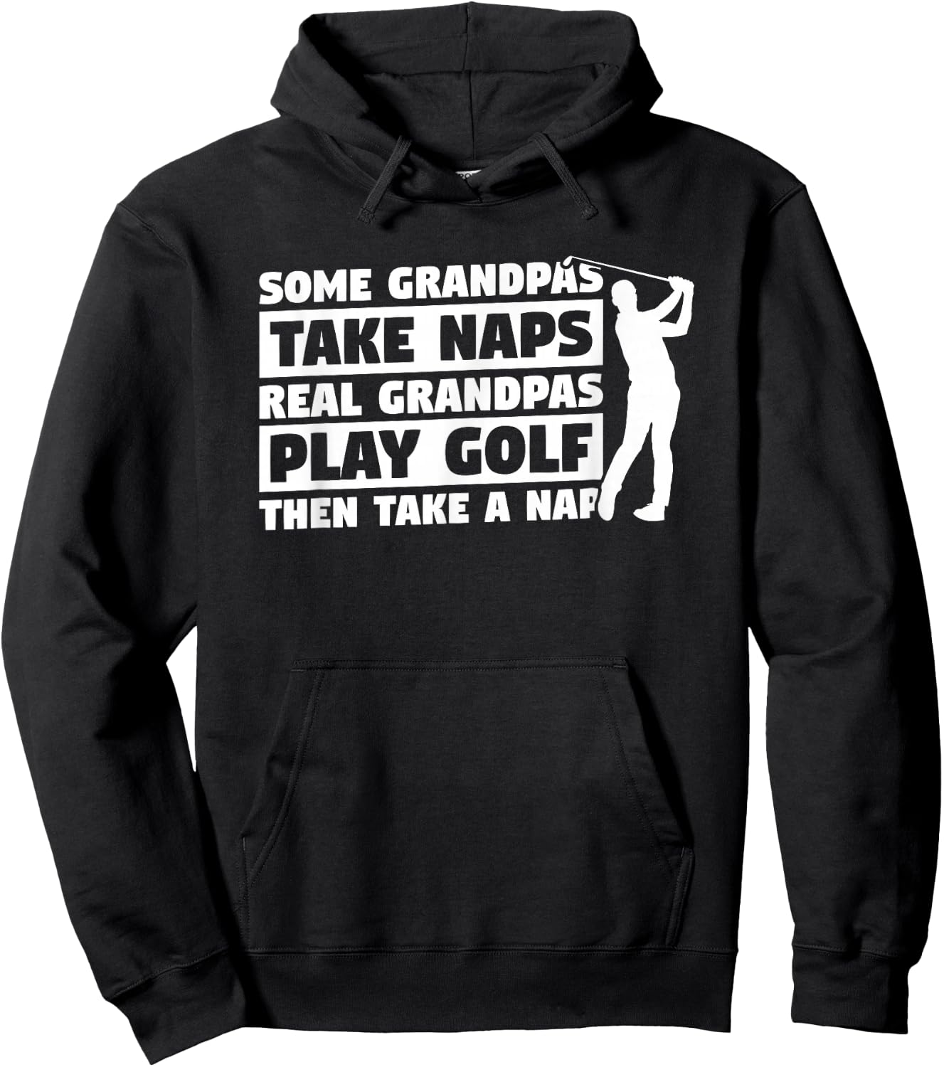 Funny Golfing Gift For A Grandpa Golfer Men's Adult Golf Black Small Classic Fit Short Sleeve Hoodie - Hoodie | Black