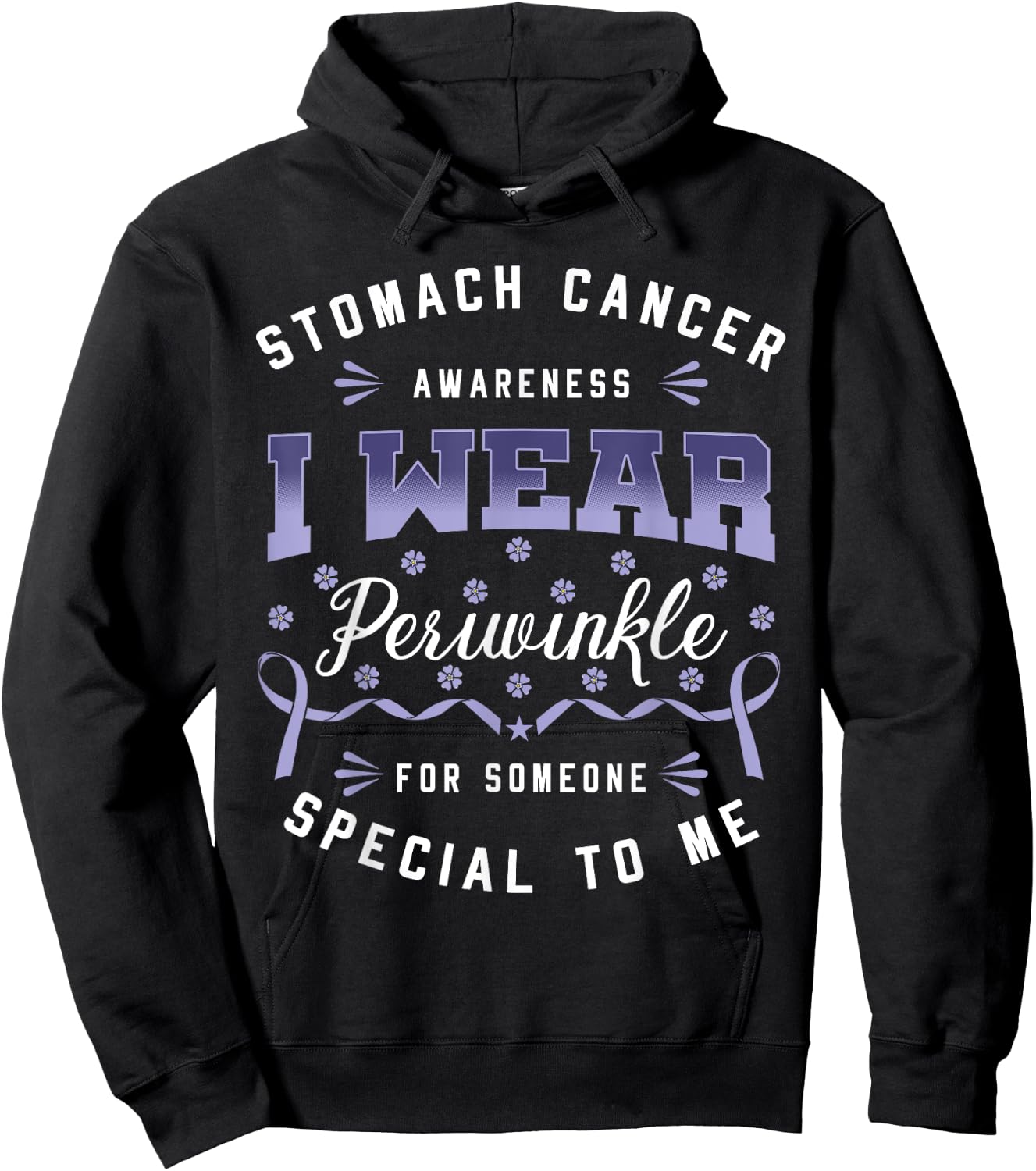 Stomach Cancer Awareness I Wear Periwinkle Gastric Survivor Hoodie - Hoodie | Black