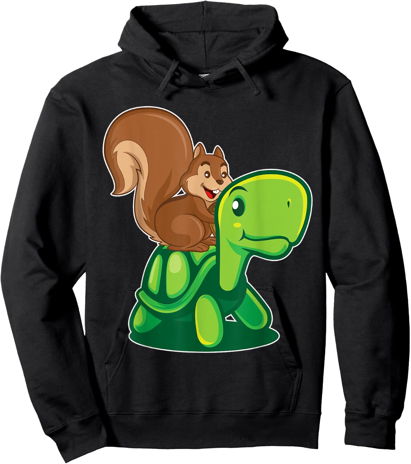 Squirrel Riding A Turtle Squirrel Hoodie - Hoodie | Black