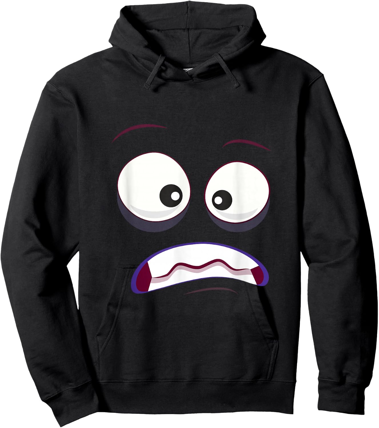Cute Face Funny Ghost Surprised Monster Costume Halloween Hoodie - Hoodie | Black