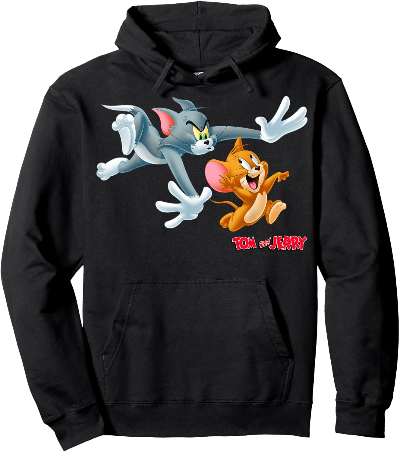 Tom and Jerry Classic Style Chase Portrait Hoodie - Hoodie | Black