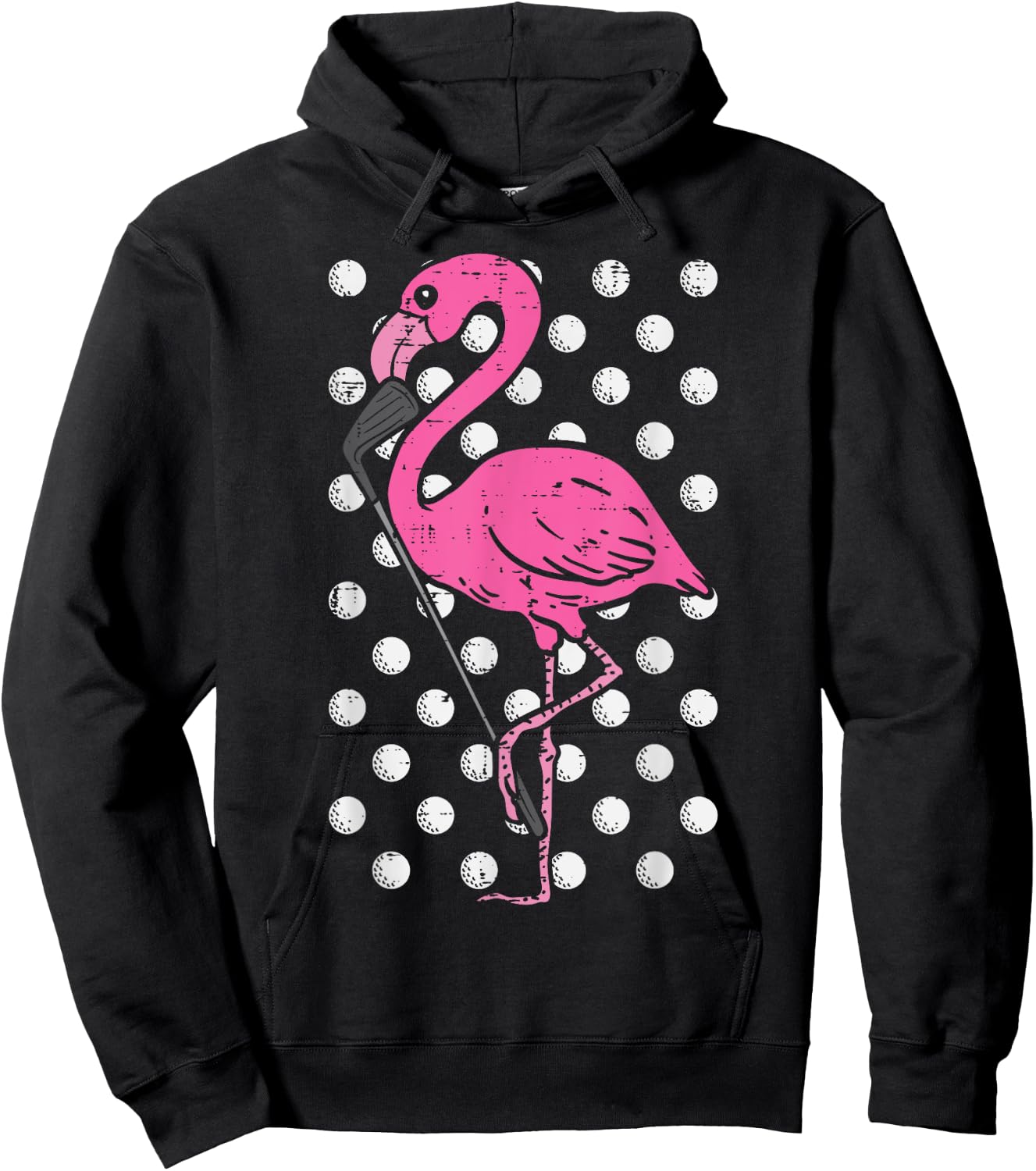 Flamingo Golf Cool Golfing Bird Animal Golfer Men Women Hoodie - Hoodie | Black