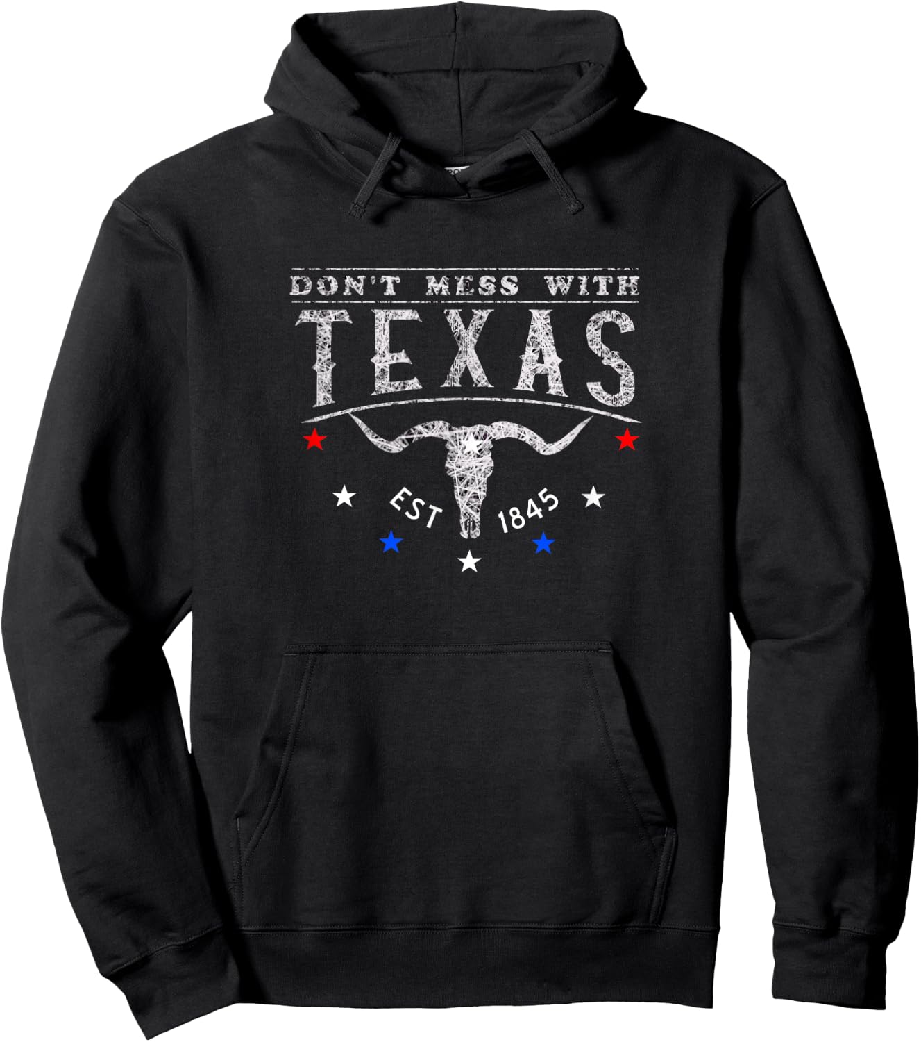 Texas Longhorn Skull Don't Mess With Us Hoodie - Hoodie | Black