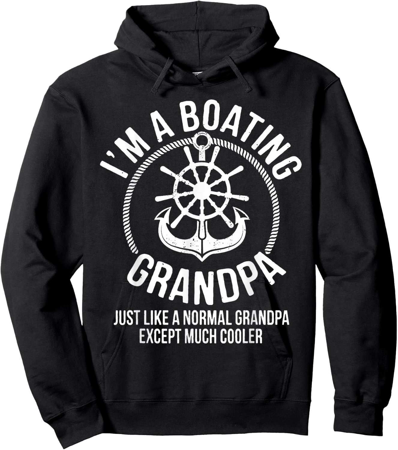 Boating Gifts I am a Boating Grandpa Boat Captain Skipper Hoodie - Hoodie | Black