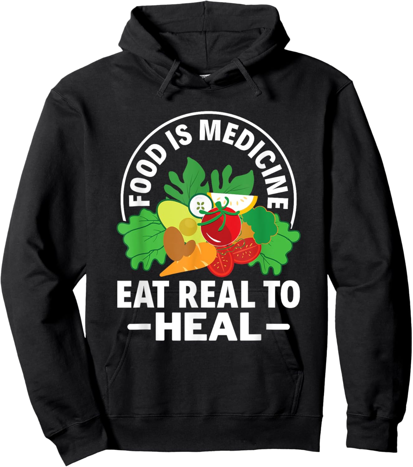Food Is Medicine Eat Real To Heal Nutritionist Dietitian Hoodie - Hoodie | Black