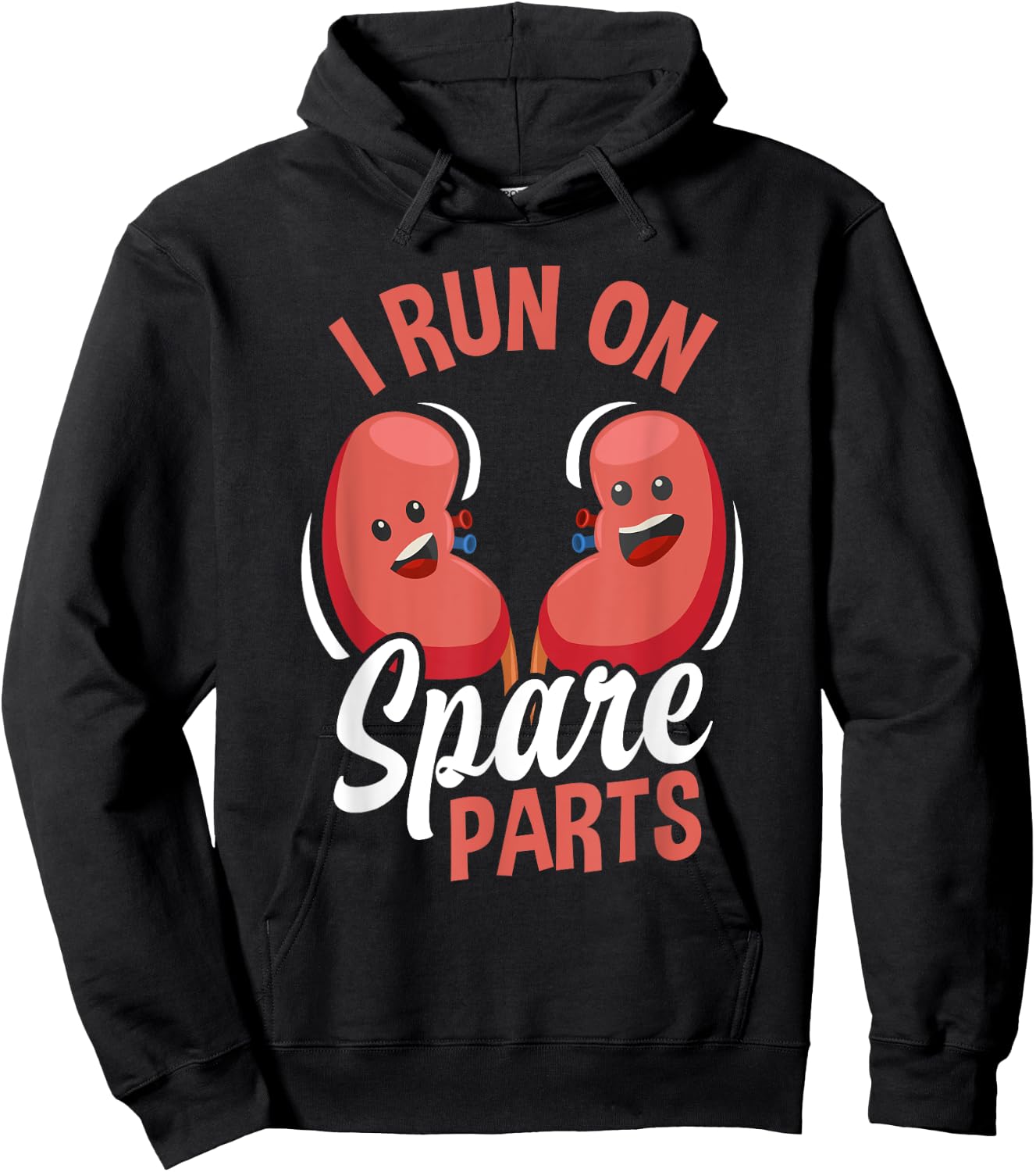 I Run On Spare Parts Funny Kidney Donation Donors Transplant Hoodie - Hoodie | Black