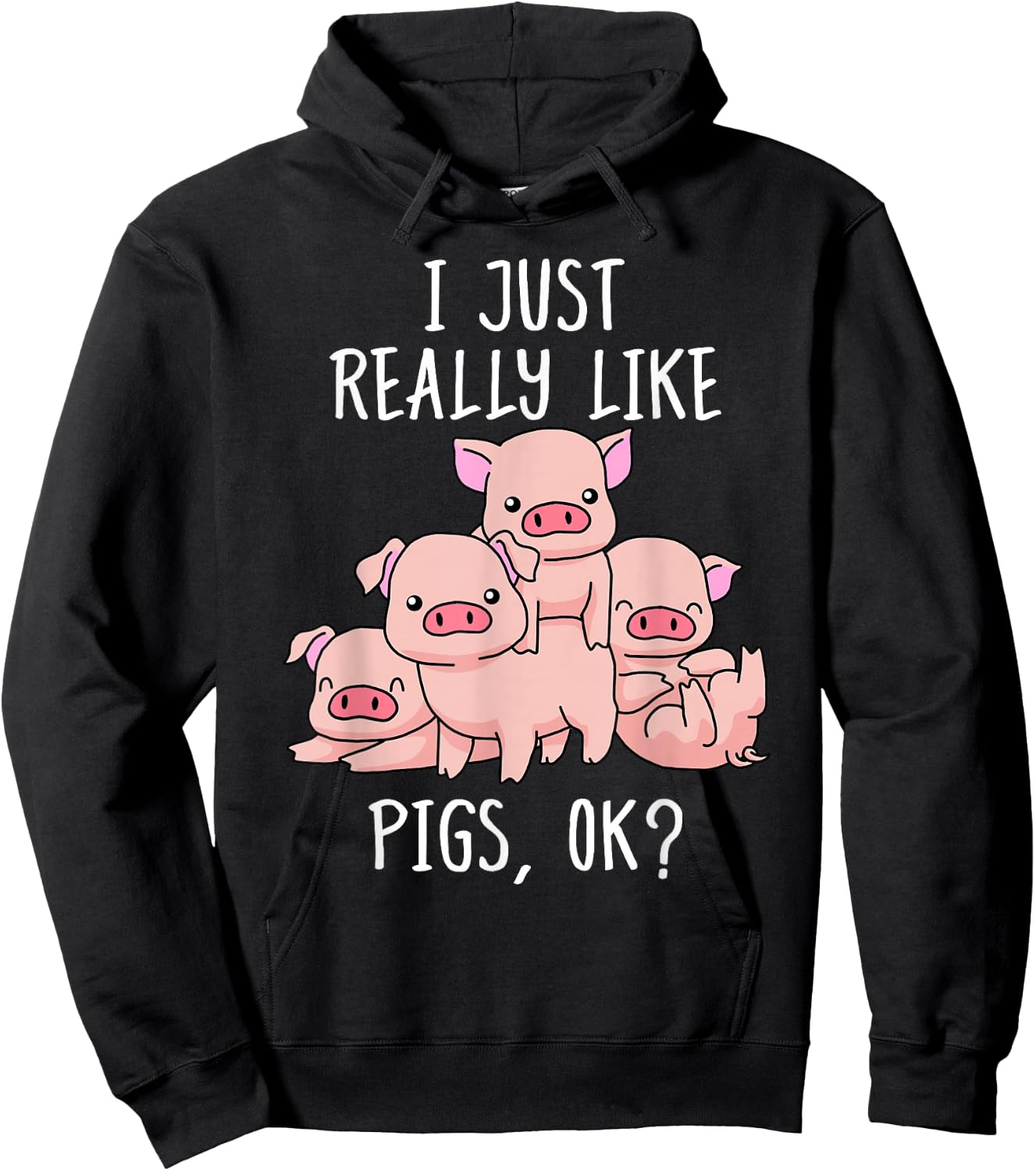 Love Pig Shirt Women Pig Gifts Pigs Men Cute Swine Hoodie - Hoodie | Black