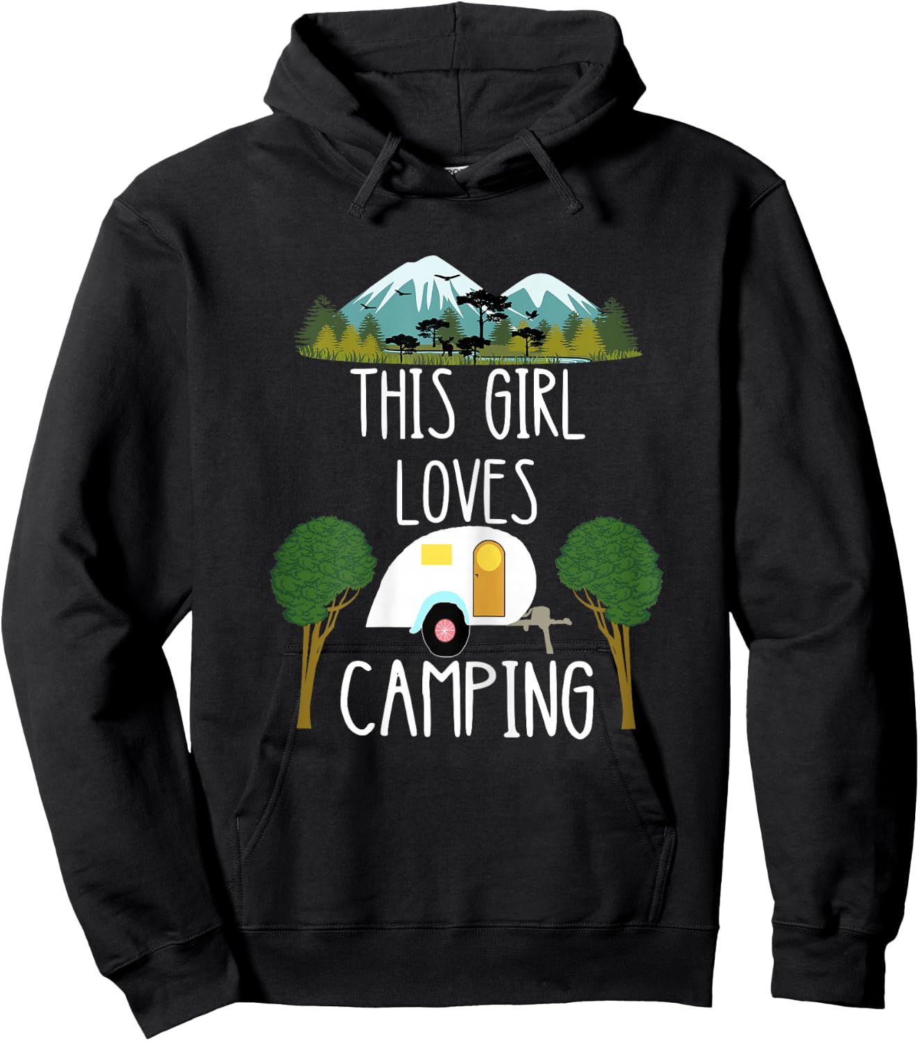 This Girl Loves Camping Caravan Camper Camping Hoodie - Hoodie | Black