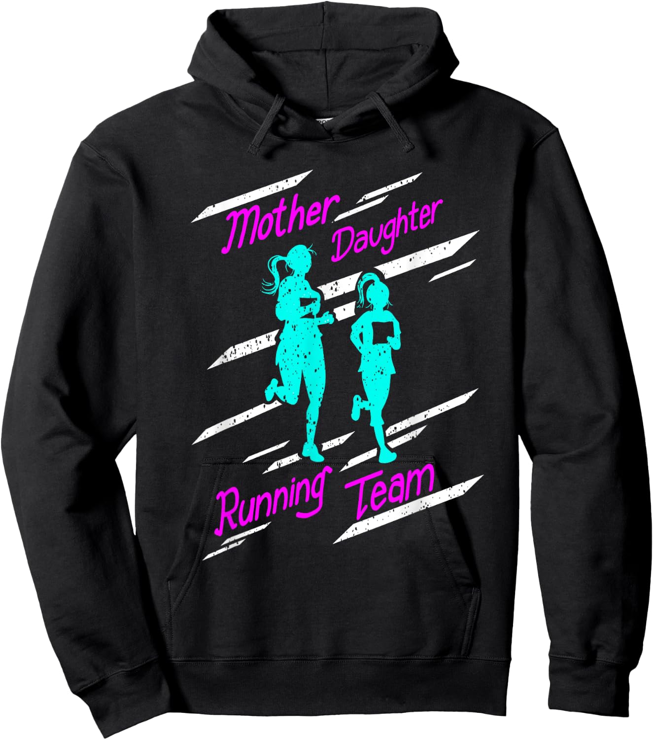 Cool Mother Daughter Running Team | Funny Runner Tandem Gift Hoodie - Hoodie | Black